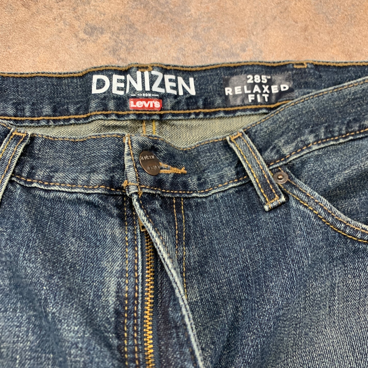 LEVI'S Denizen Jeans W38 L30 Mens Relaxed Fit Straight Blue