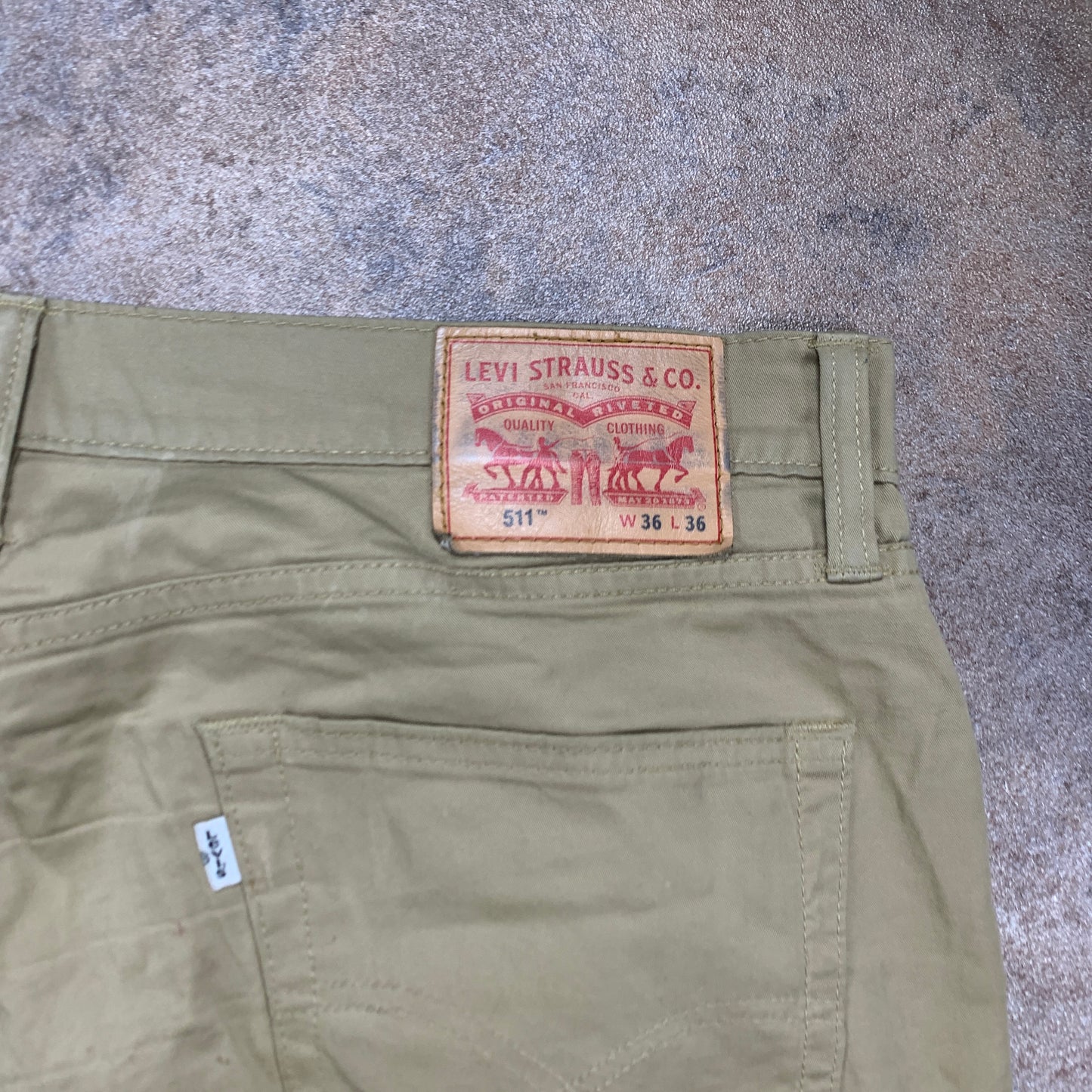 LEVI'S 511 Jeans W36 L35 Mens Slim Fit Beige