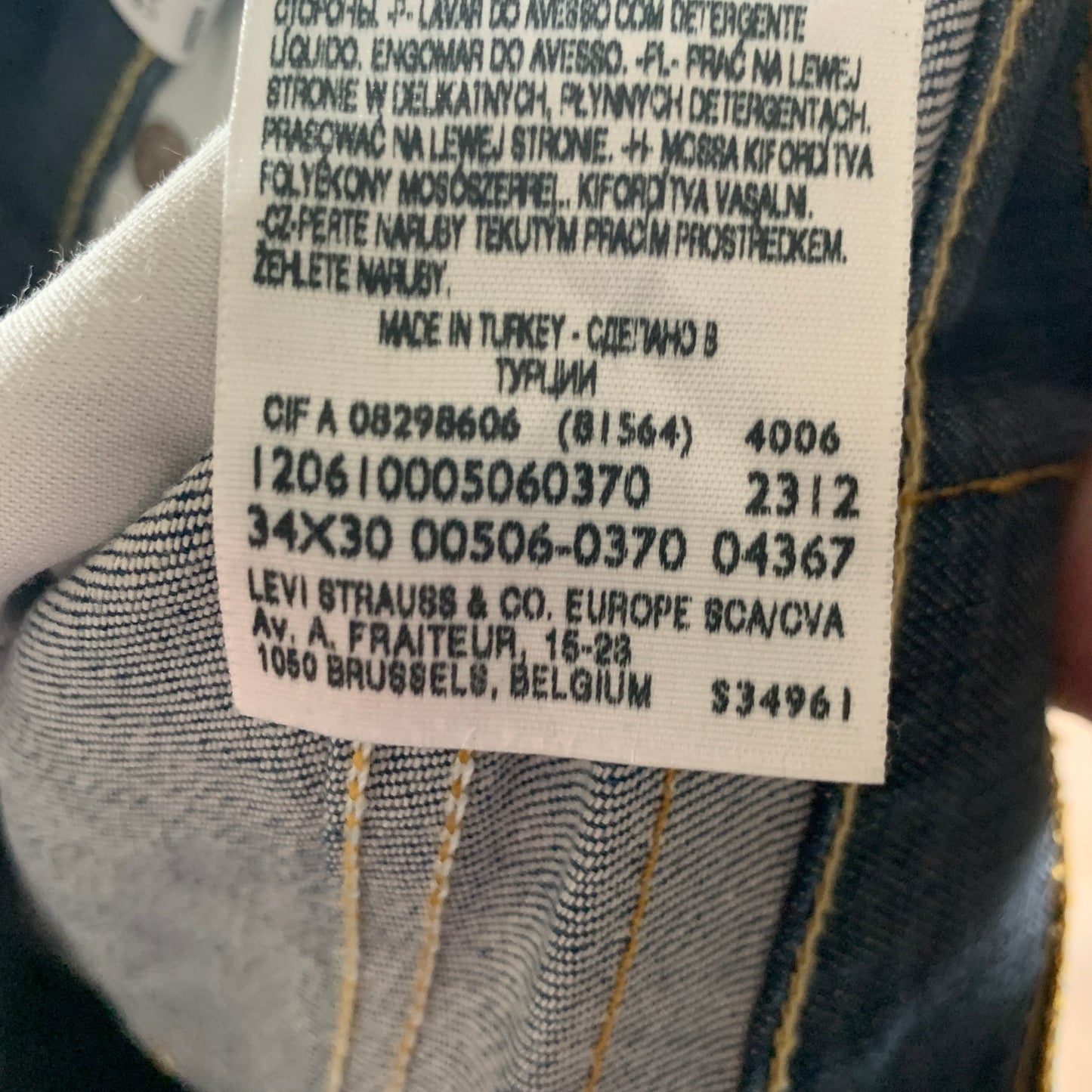 Vintage LEVI'S 506 Jeans W34 L27 Mens Regular Fit Straight Blue