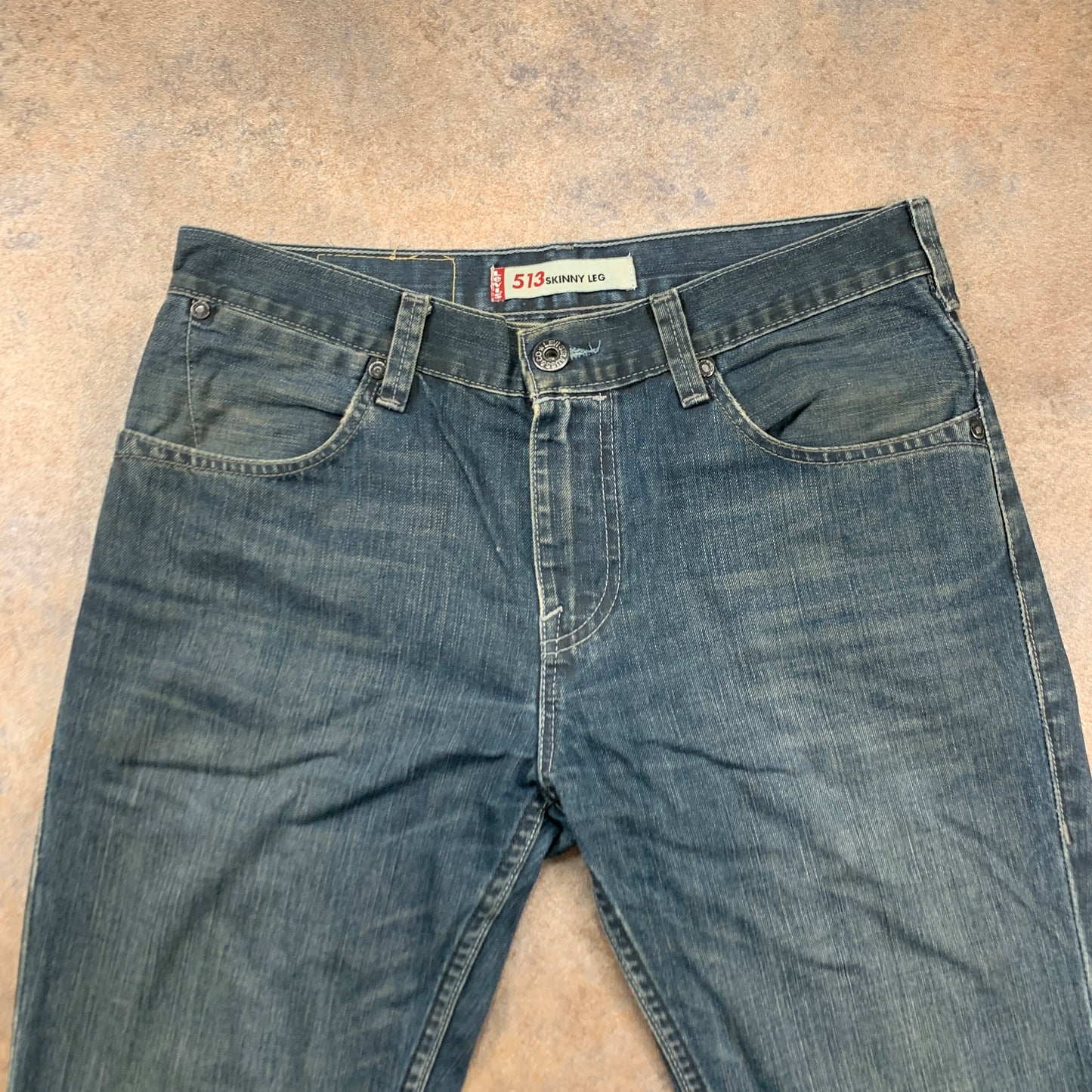 Vintage LEVI'S 513 Jeans W32 L28 Mens Slim Fit Blue