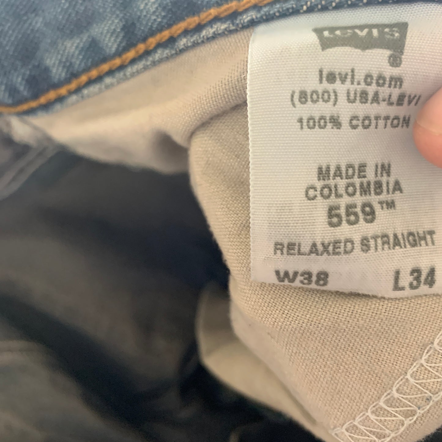 Vintage LEVI'S 559 Jeans W38 L34 Mens Relaxed Fit Straight Blue
