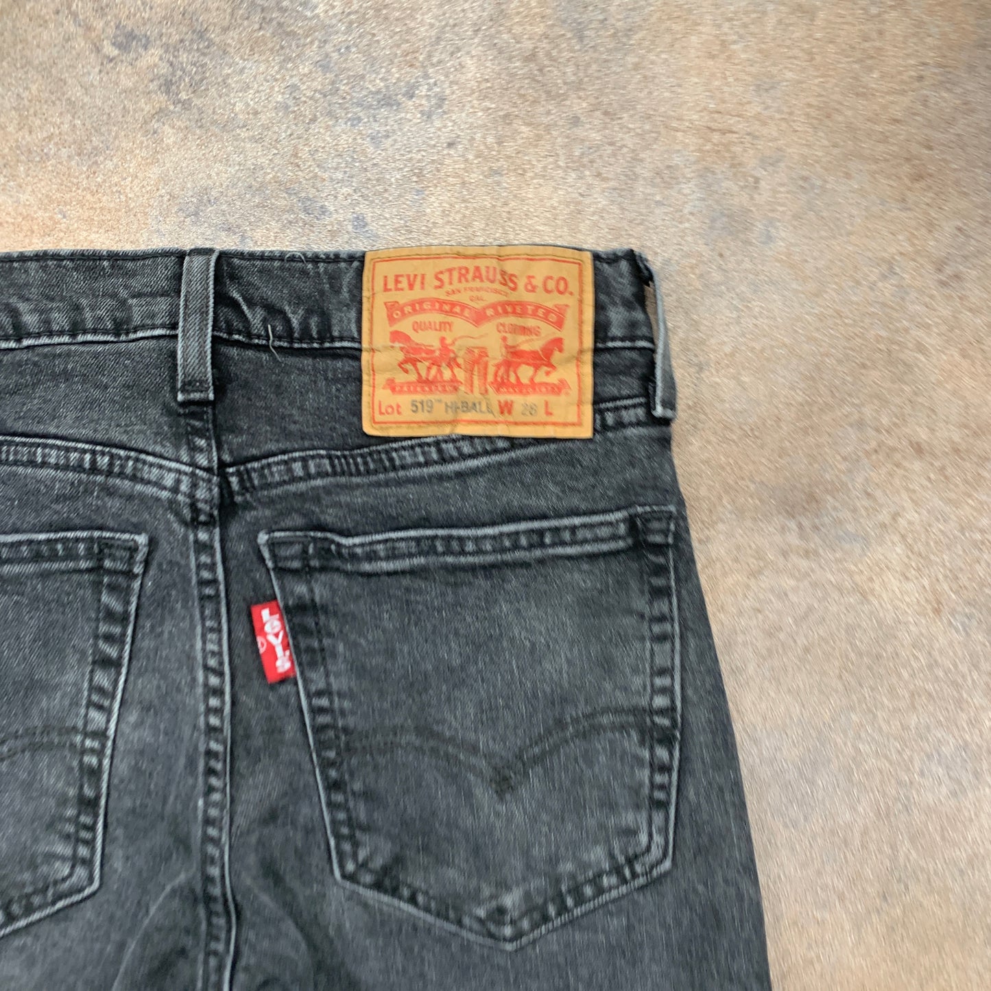 LEVI'S 519 Jeans W28 L29 Mens Skinny Fit Grey