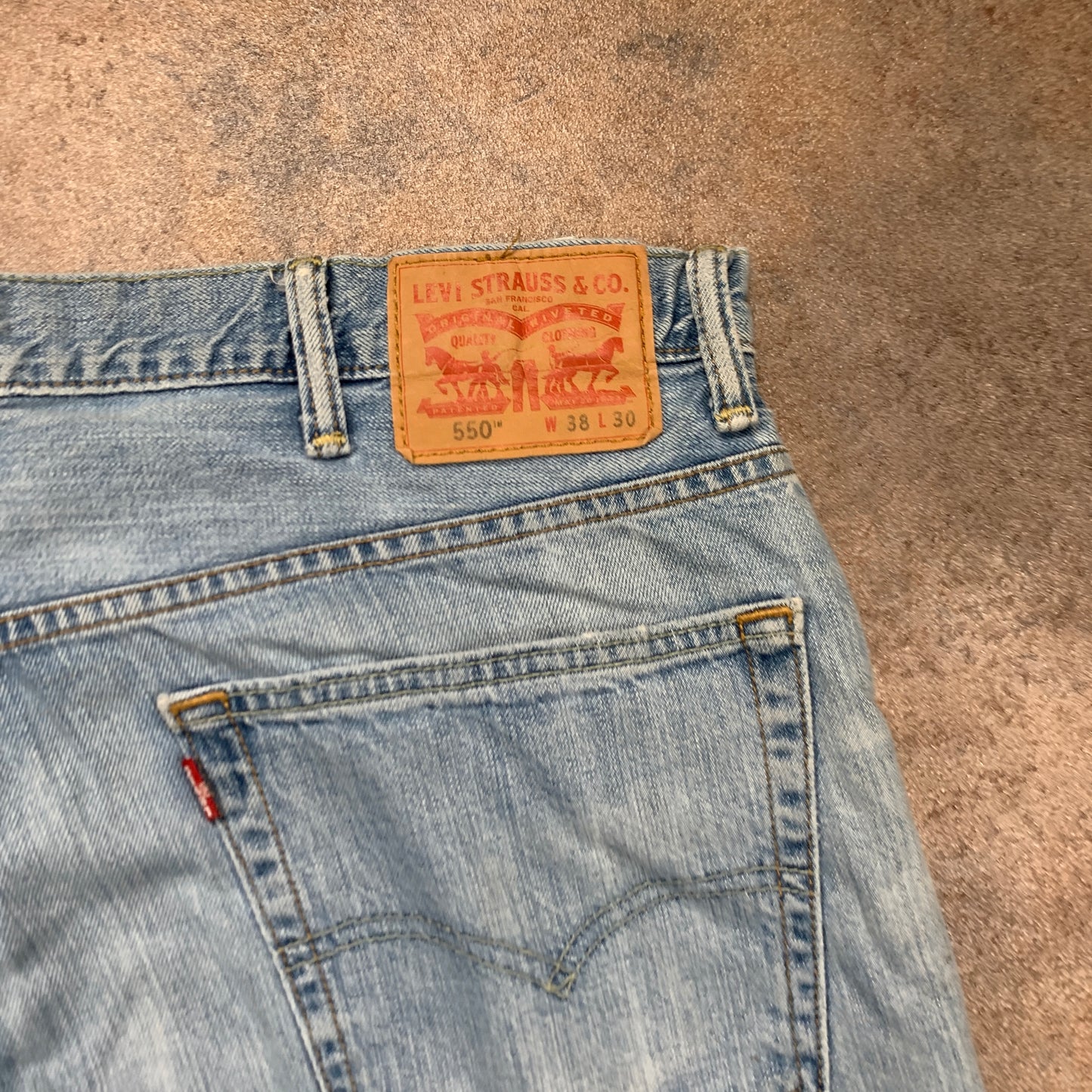 LEVI'S 550 Jeans W38 L30 Mens Relaxed Fit Straight Blue