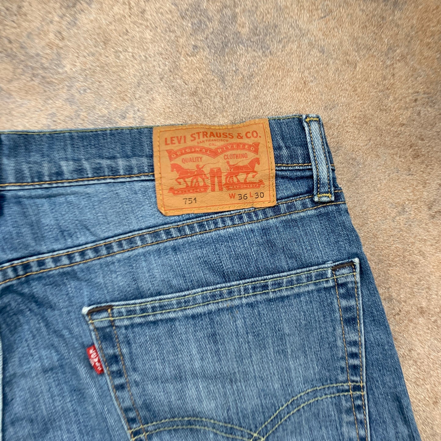 LEVI'S 751 Jeans W36 L30 Mens Regular Fit Straight Blue