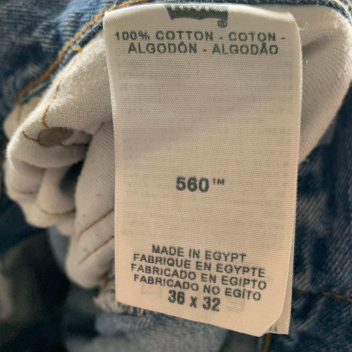 LEVI'S 560 Jeans W36 L32 Mens Relaxed Fit Tapered Blue 90s