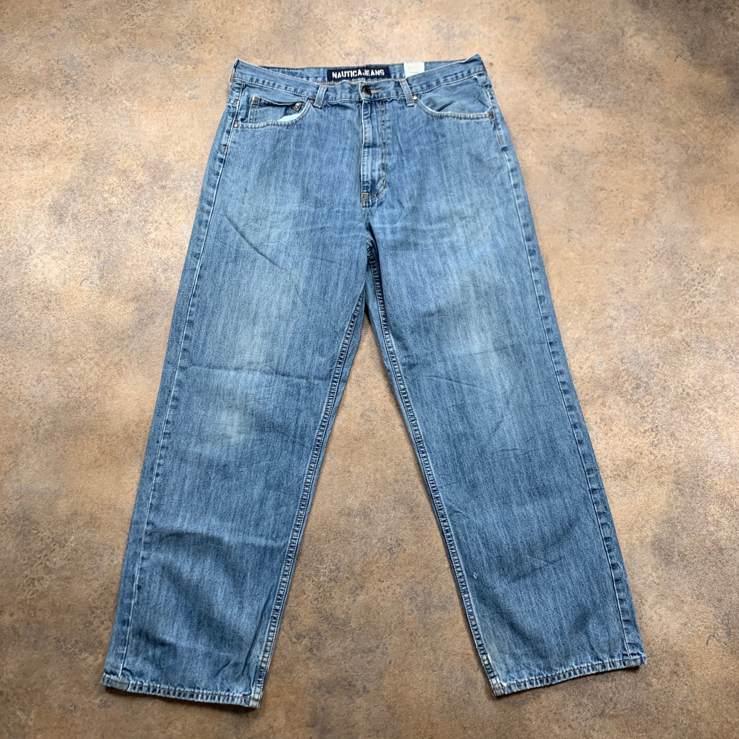 Nautica Jeans W34 L30 Mens Relaxed Fit Straight Blue