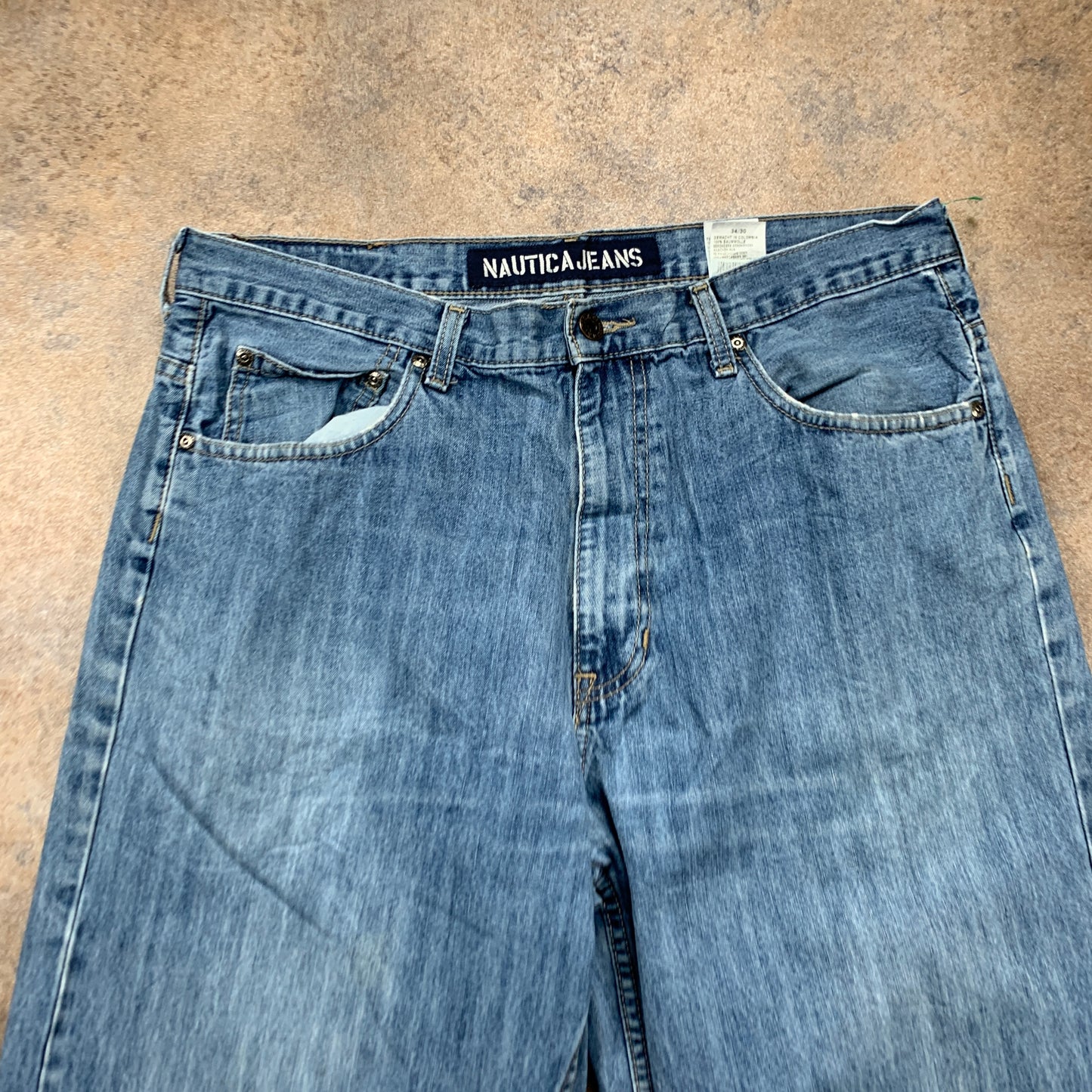 Nautica Jeans W34 L30 Mens Relaxed Fit Straight Blue