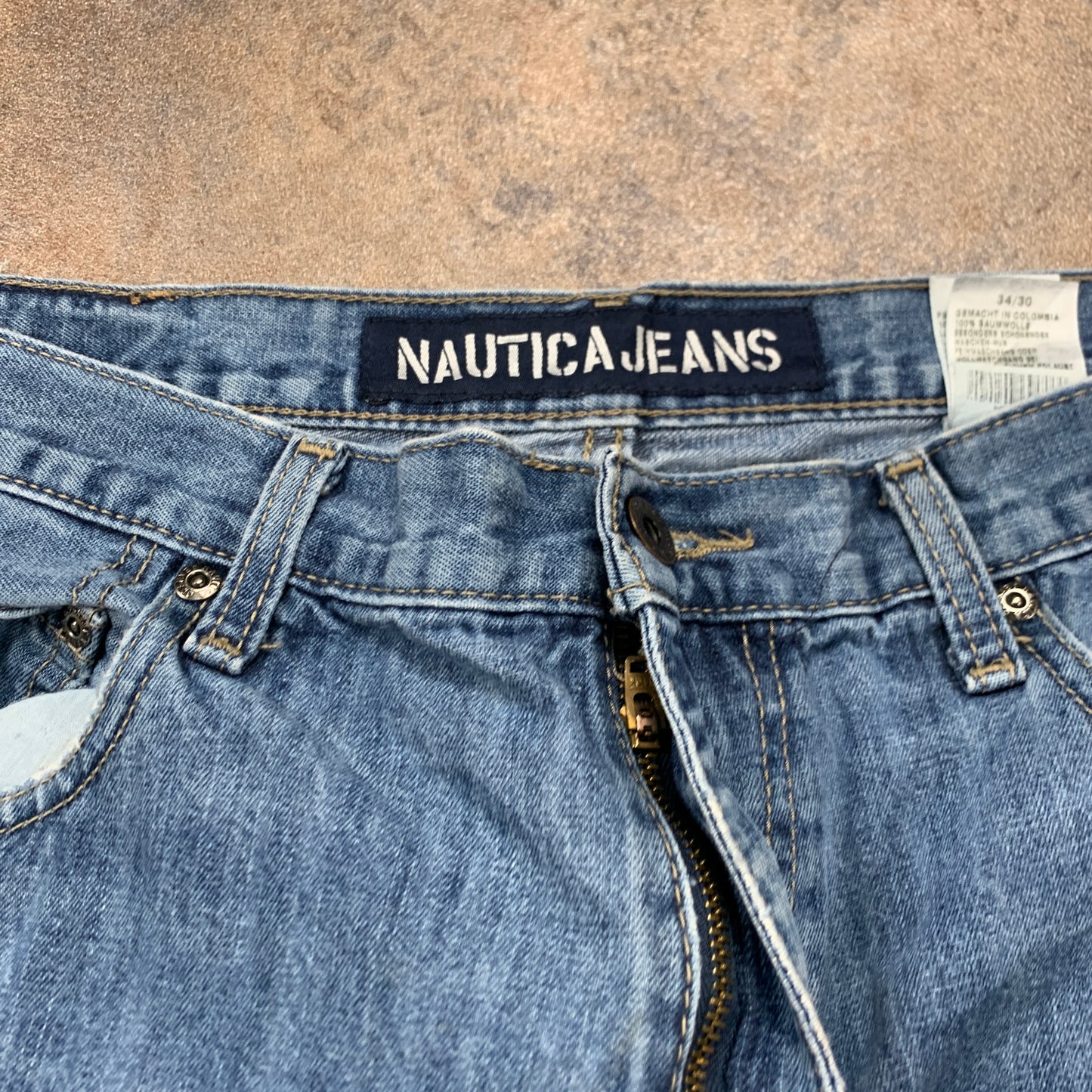 Nautica Jeans W34 L30 Mens Relaxed Fit Straight Blue