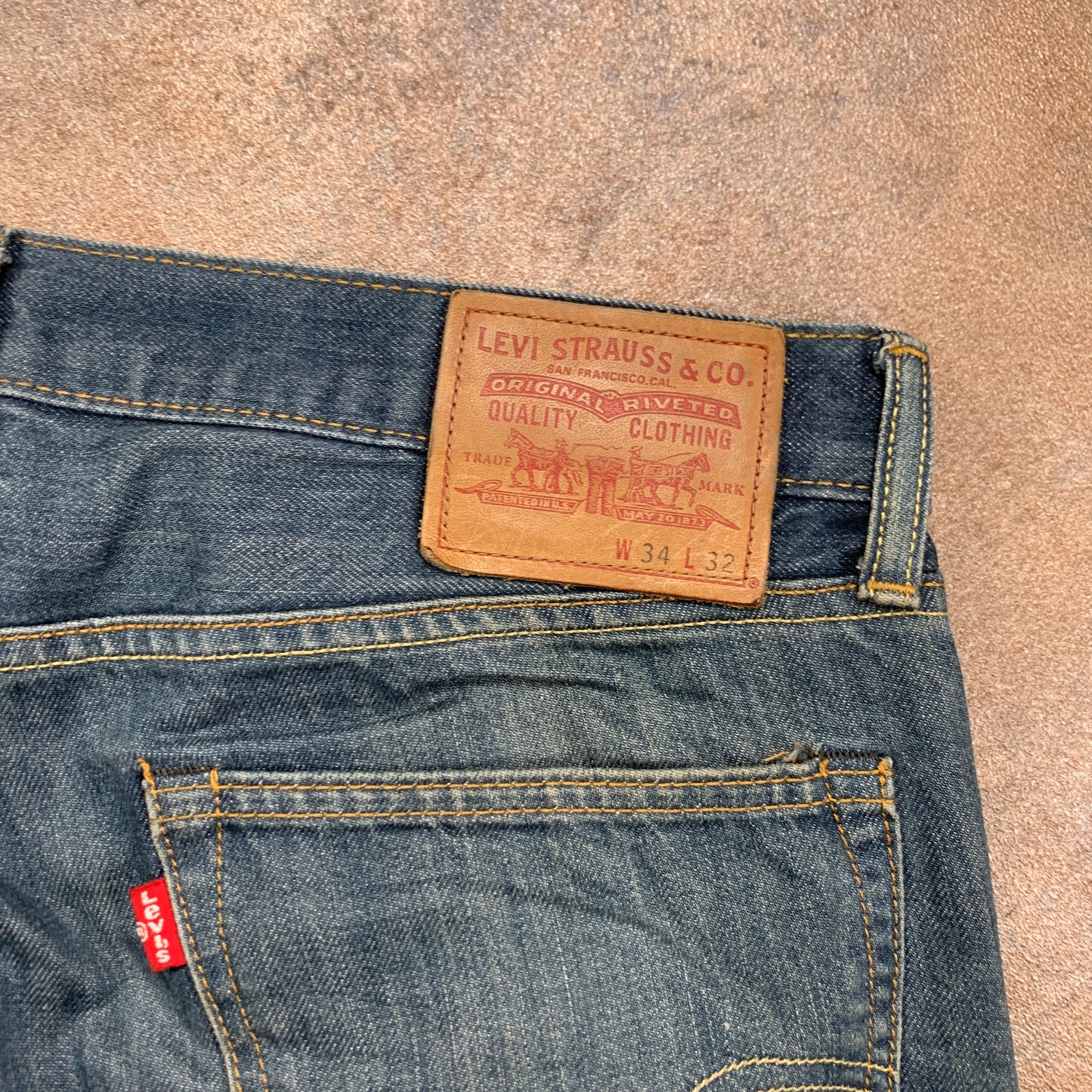 LEVI'S Jeans W34 L30 Mens Regular Fit Straight Blue