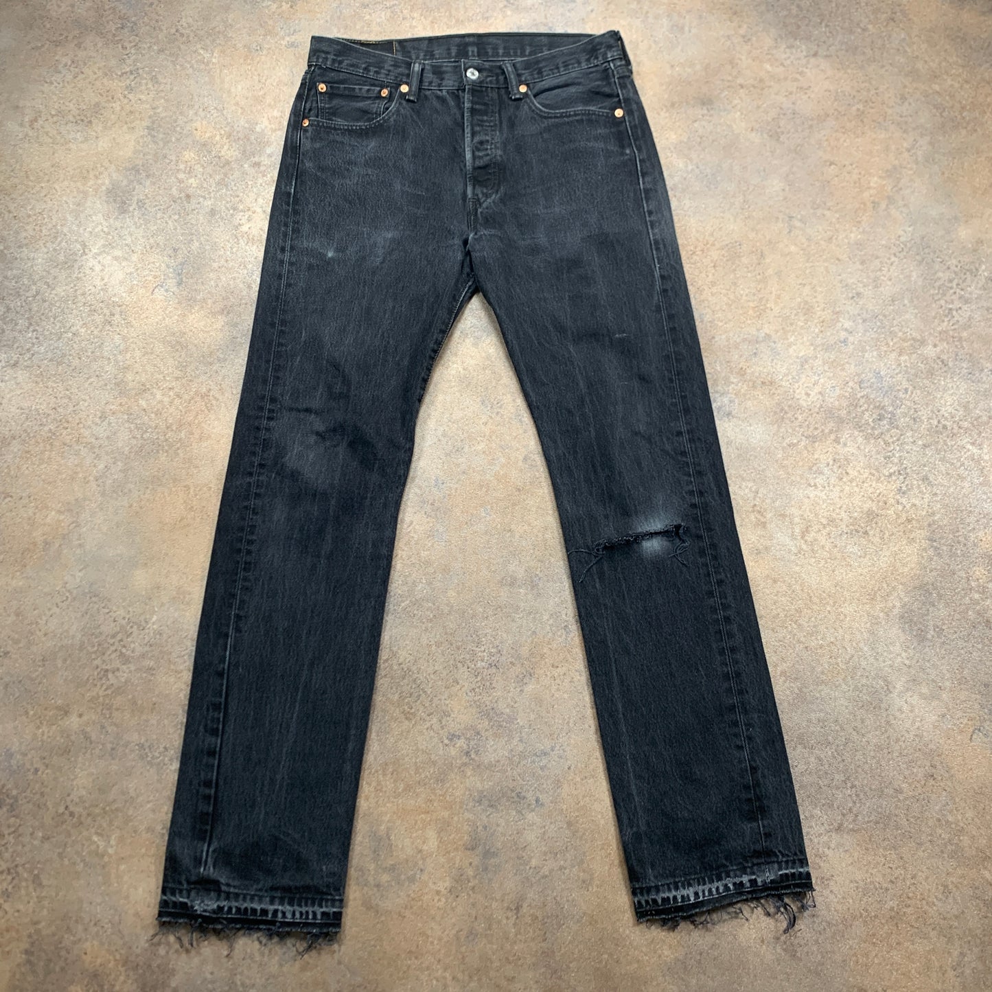 LEVI'S 501 Jeans W32 L34 Mens Regular Fit Straight Grey
