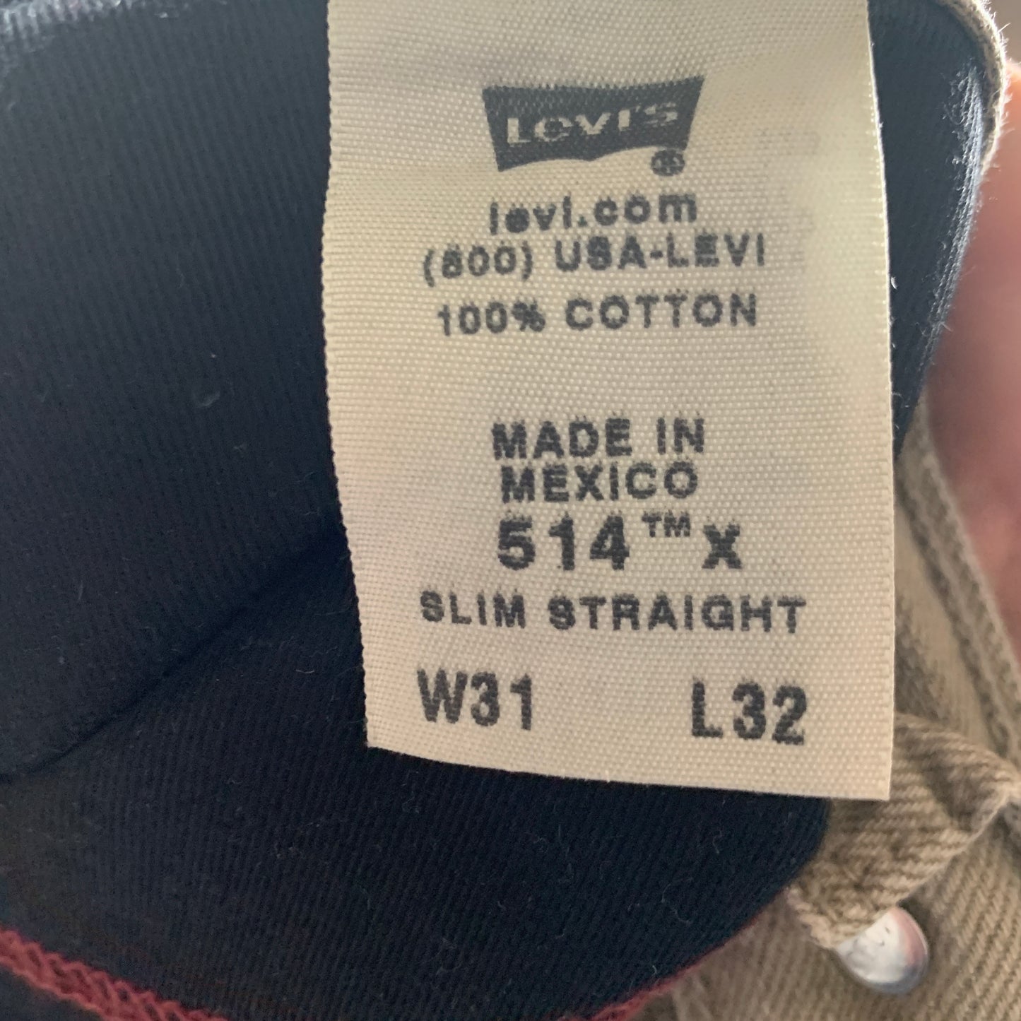 Vintage LEVI'S 514 Jeans W31 L32 Mens Regular Fit Straight Beige