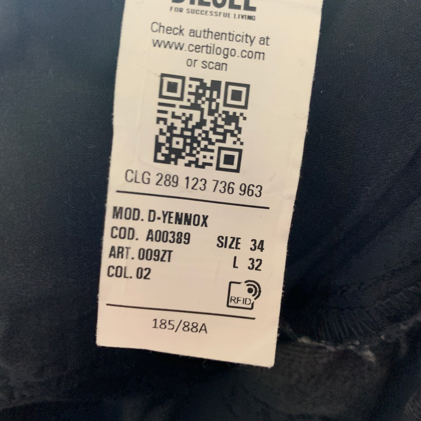Diesel Jeans W34 L31 Mens Slim Fit Straight Grey