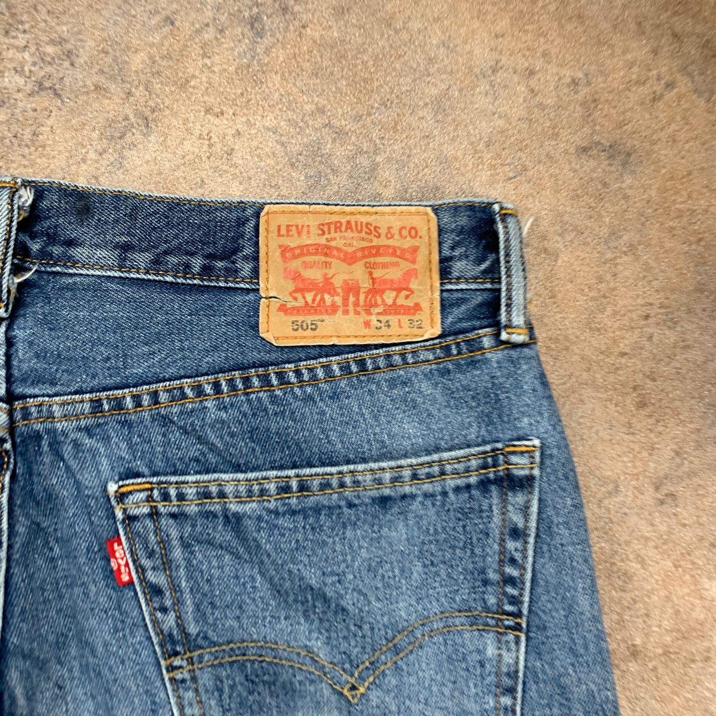 LEVI'S 505 Jeans W34 L30 Mens Regular Fit Straight Blue