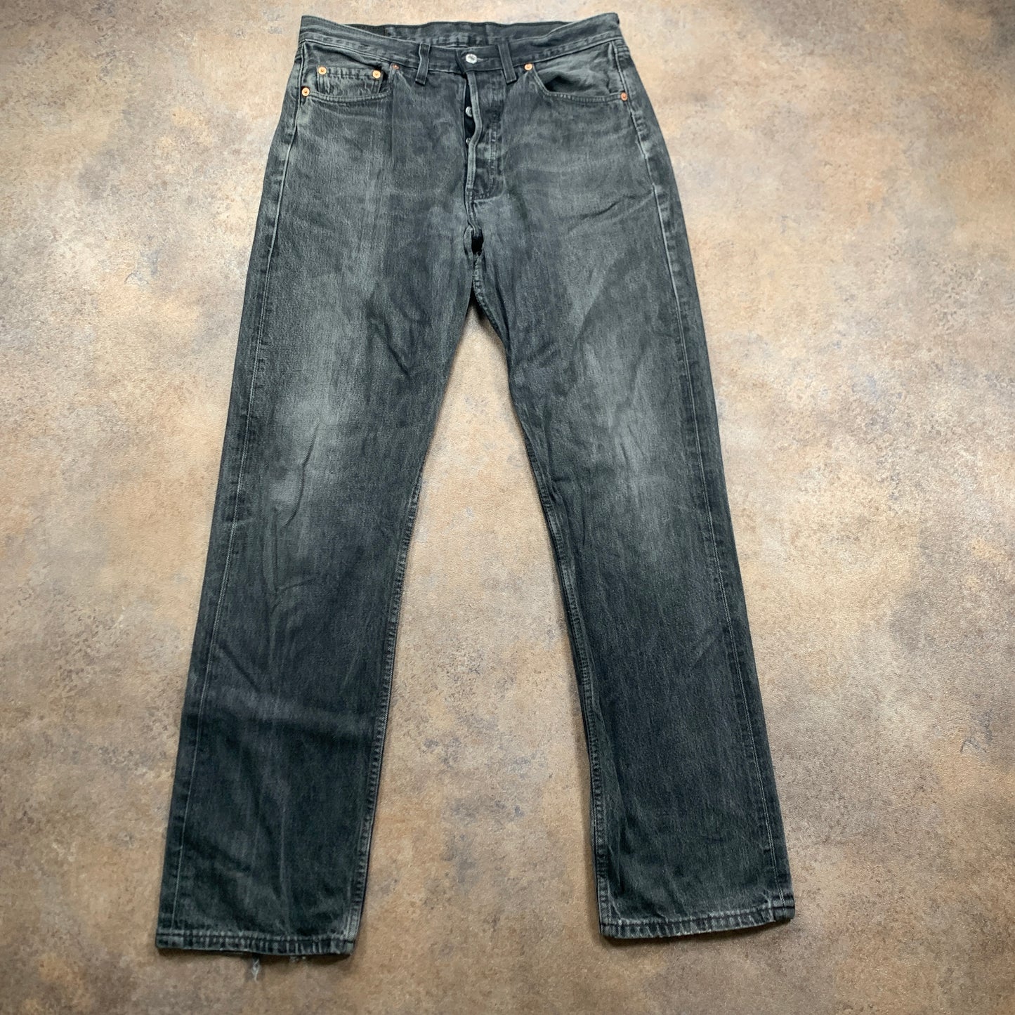 Vintage LEVI'S 501 Jeans W34 L34 Mens Regular Fit Straight Grey