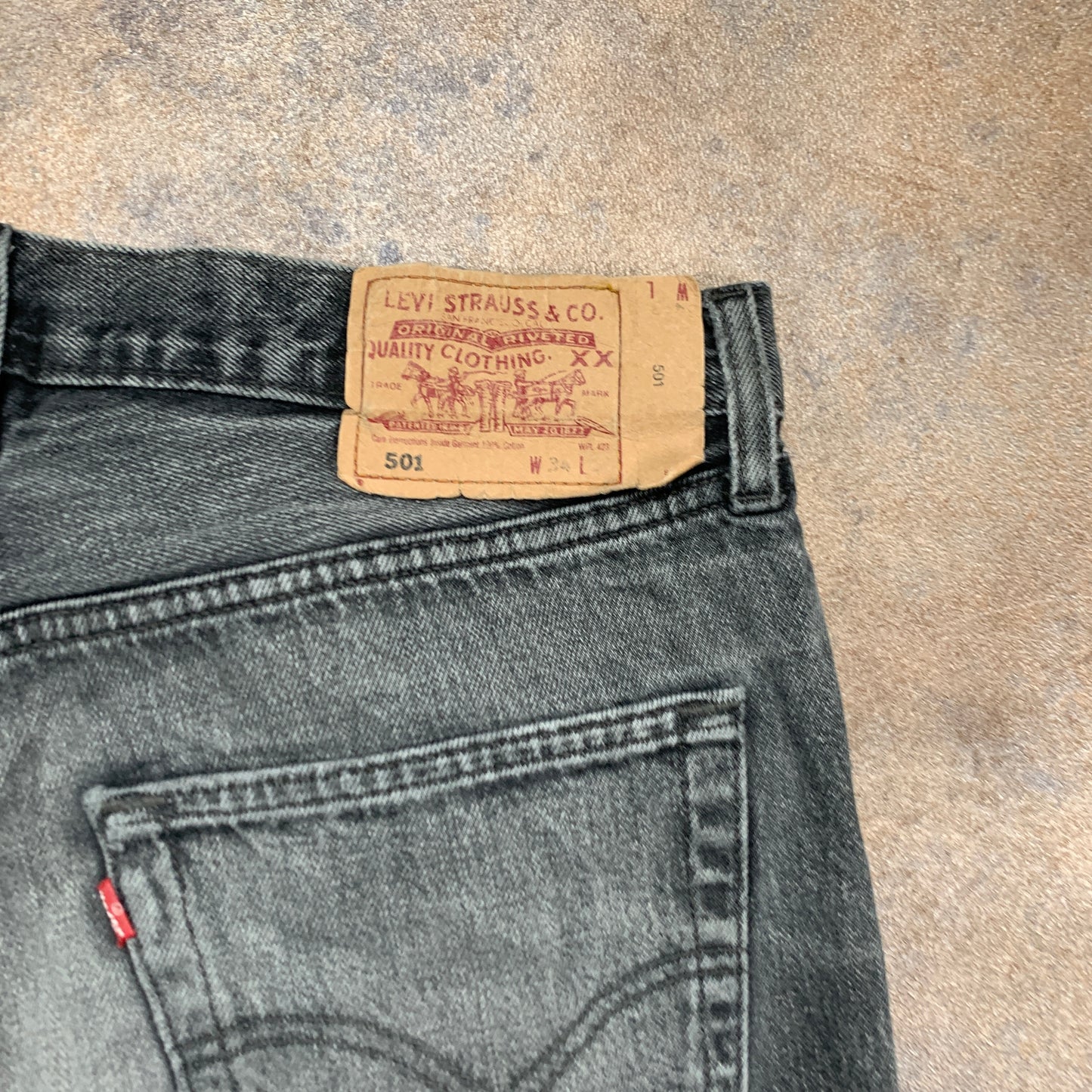 Vintage LEVI'S 501 Jeans W34 L34 Mens Regular Fit Straight Grey