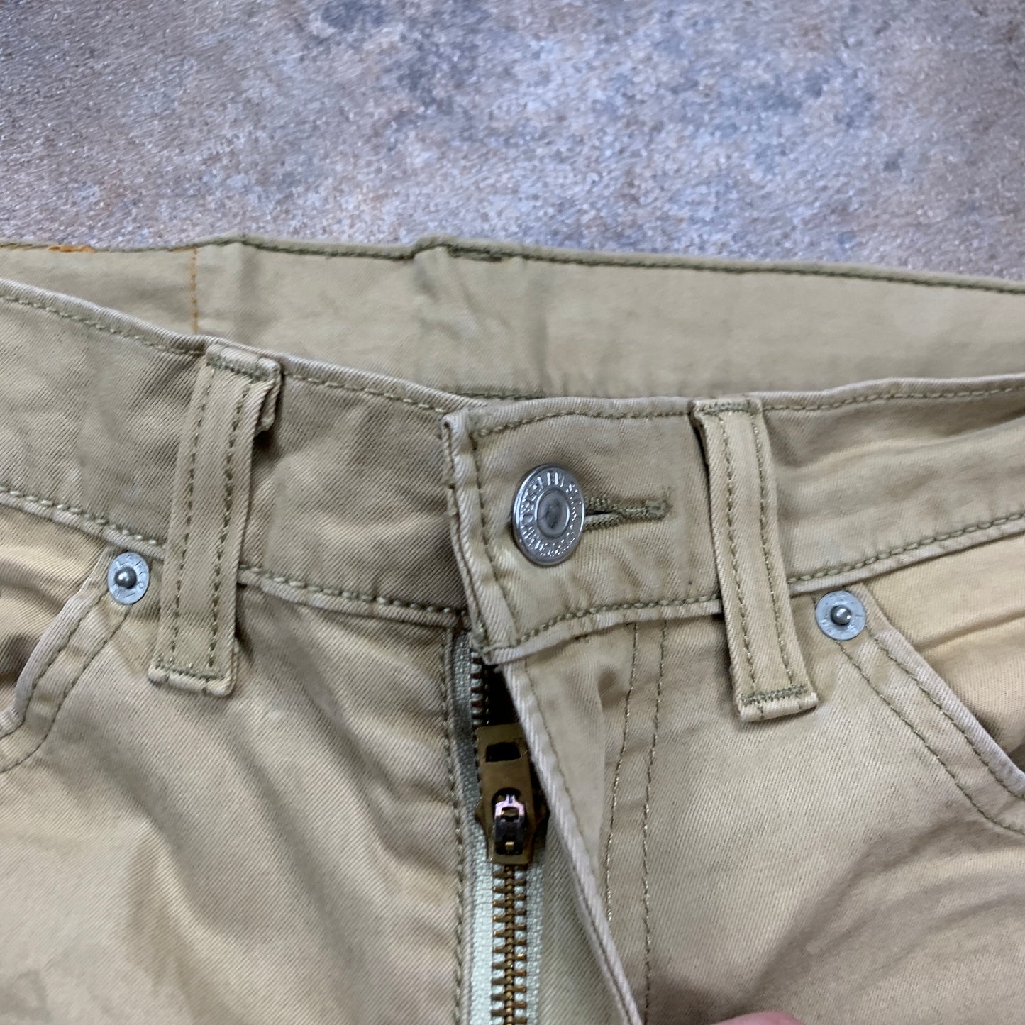 LEVI'S 751 Jeans W30 L28 Mens Regular Fit Straight Beige