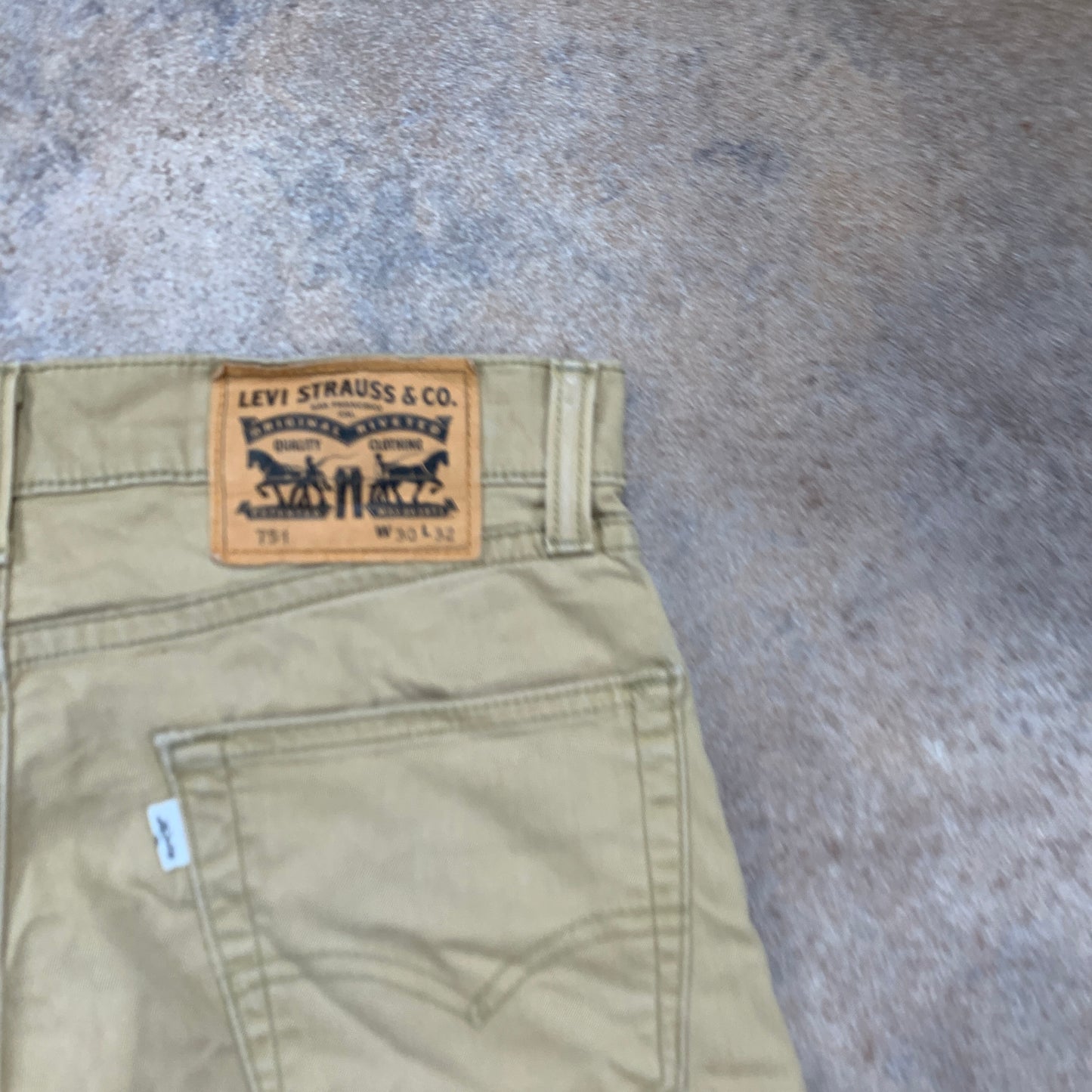 LEVI'S 751 Jeans W30 L28 Mens Regular Fit Straight Beige