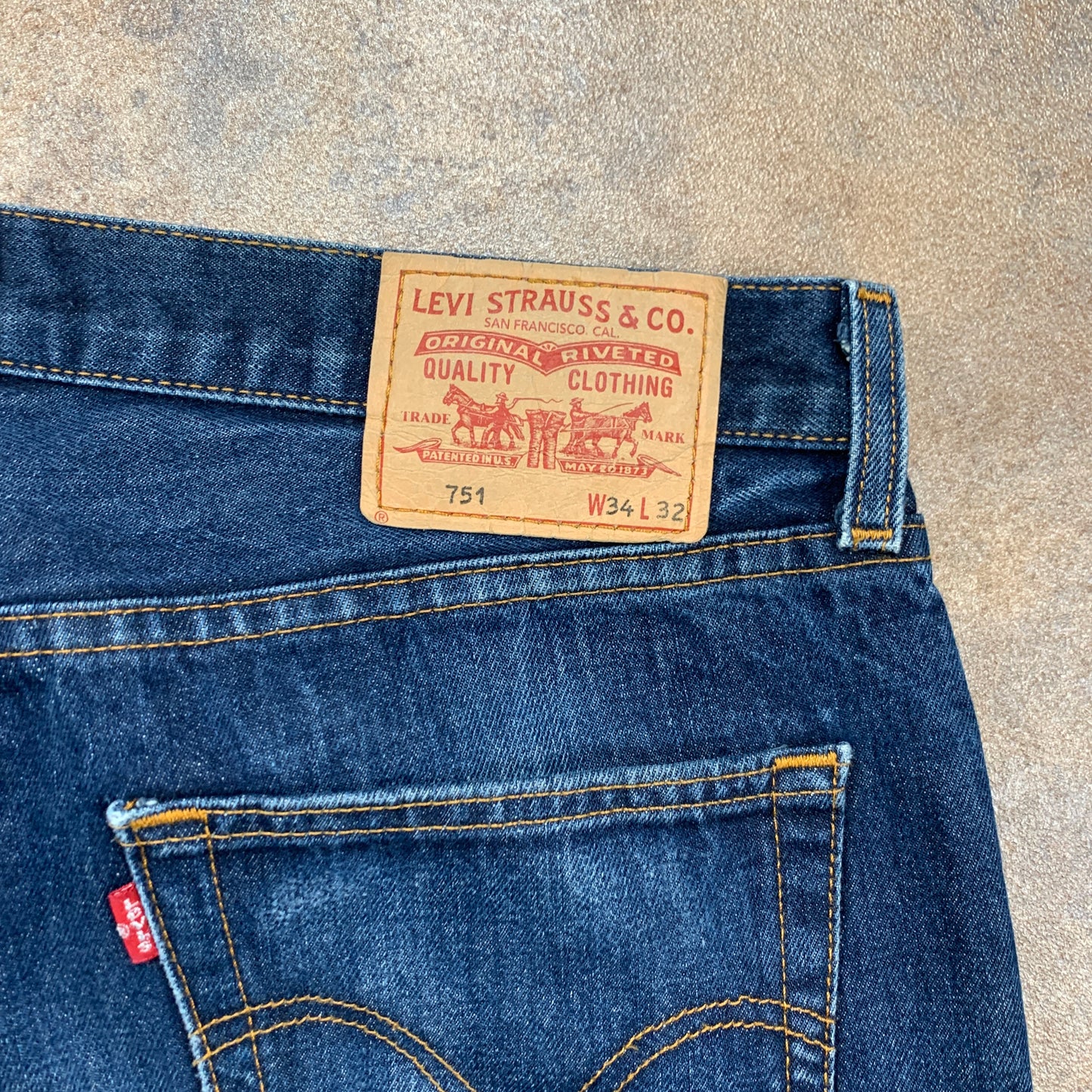LEVI'S 751 Jeans W34 L24 Mens Regular Fit Straight Blue