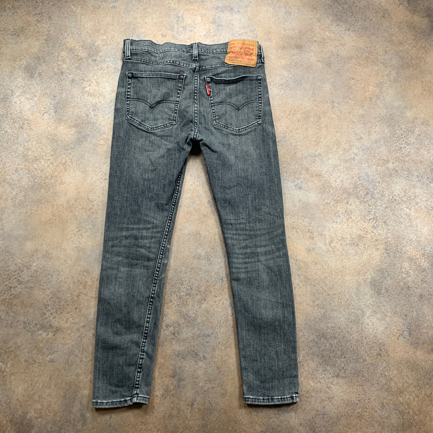 LEVI'S 519 Jeans W34 L28 Mens Skinny Fit Grey