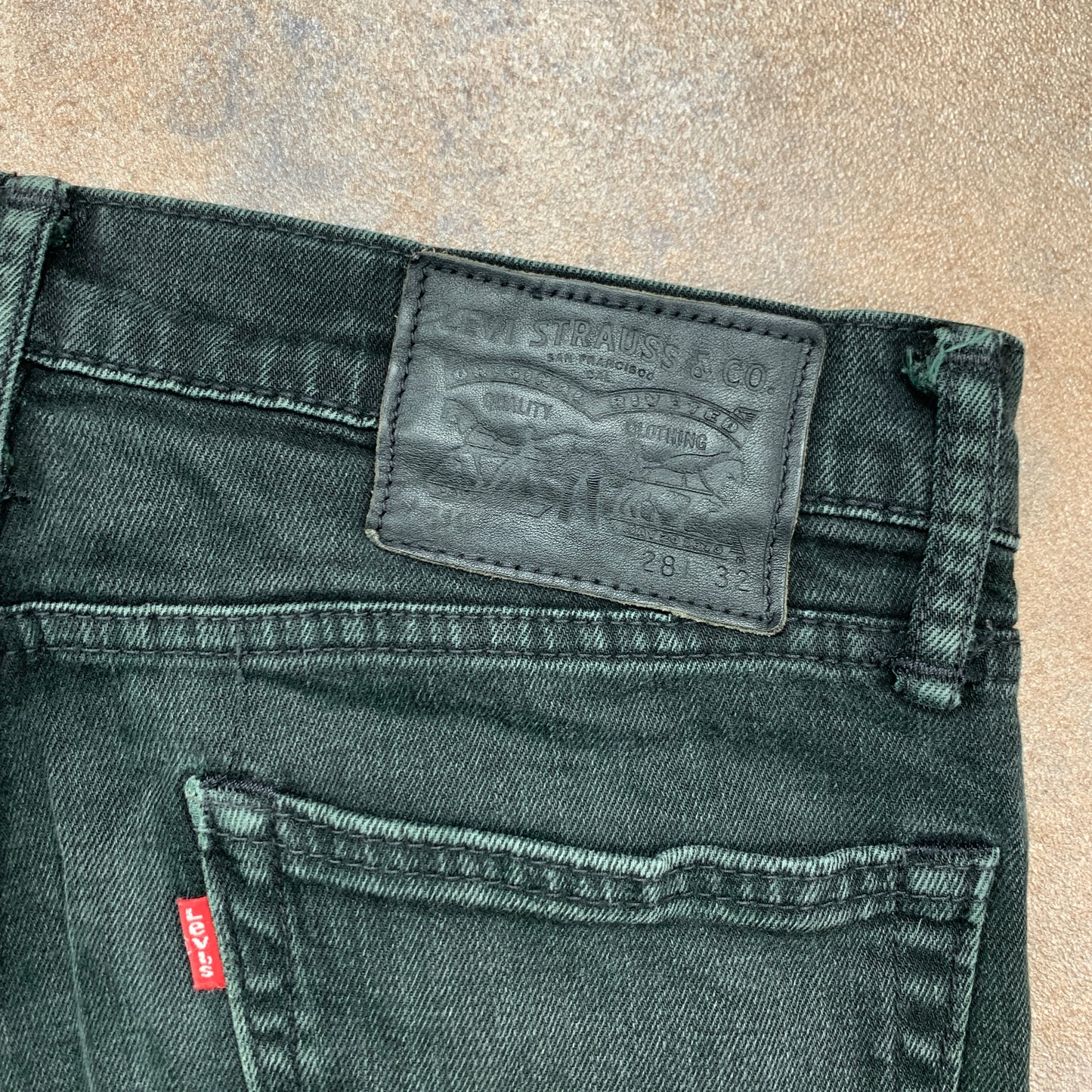 LEVI'S 510 Jeans W28 L30 Mens Skinny Fit Green