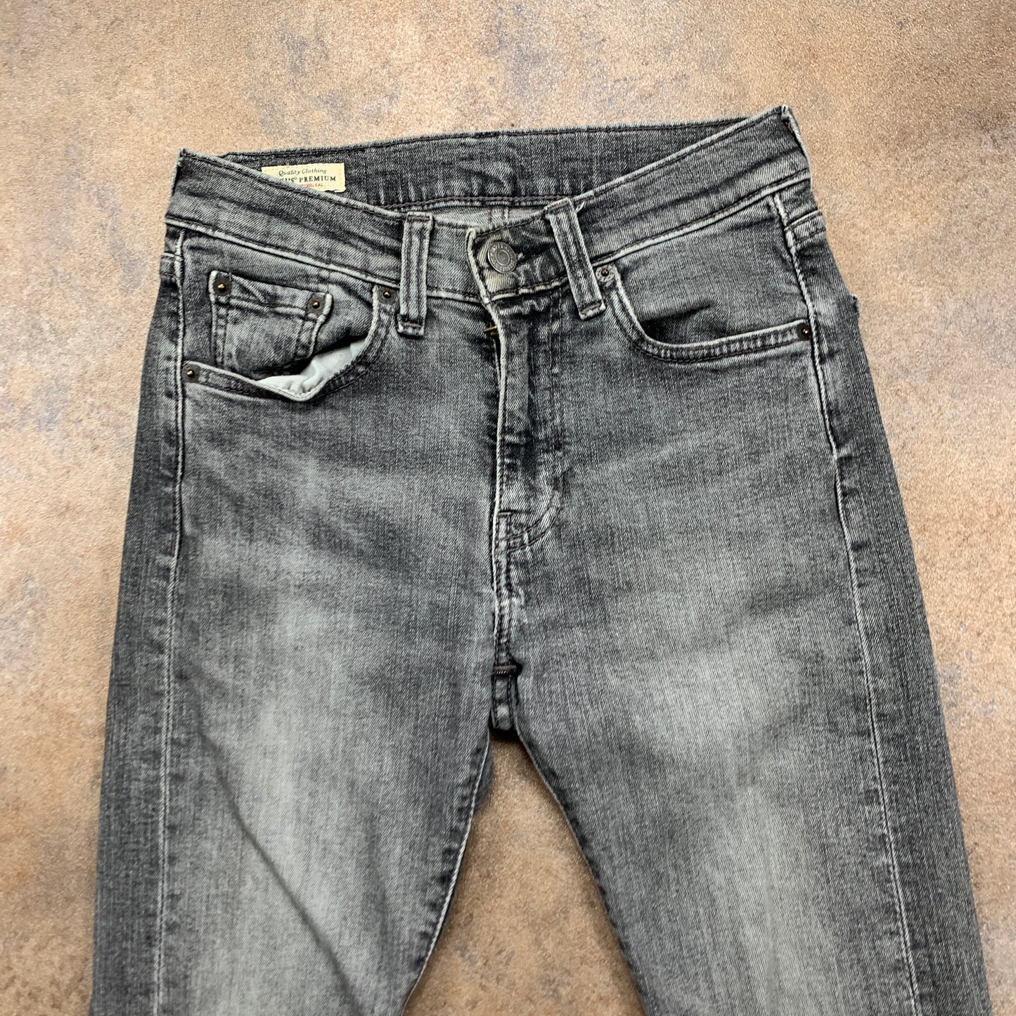 LEVI'S 519 Jeans W28 L31 Mens Skinny Fit Grey