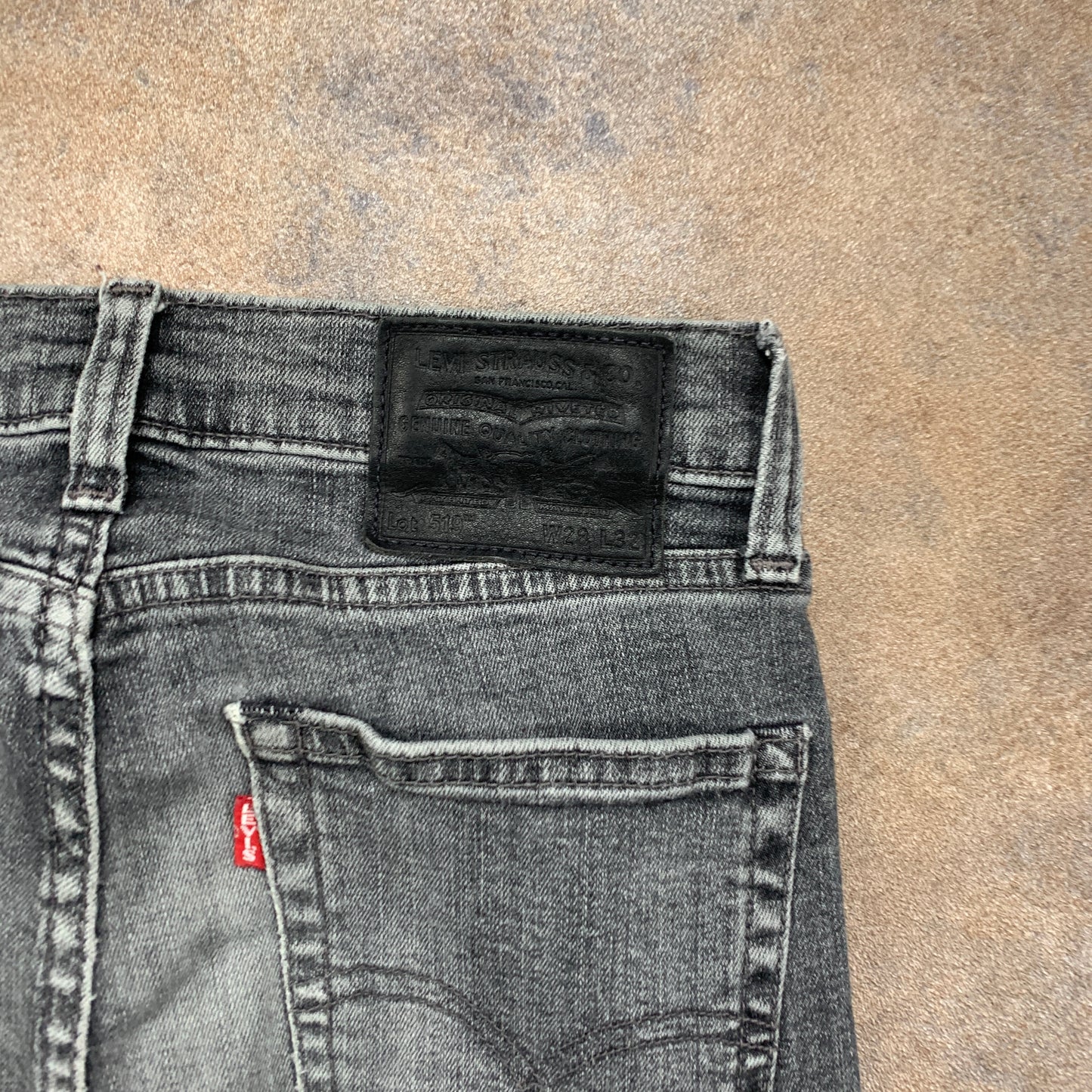 LEVI'S 519 Jeans W28 L31 Mens Skinny Fit Grey