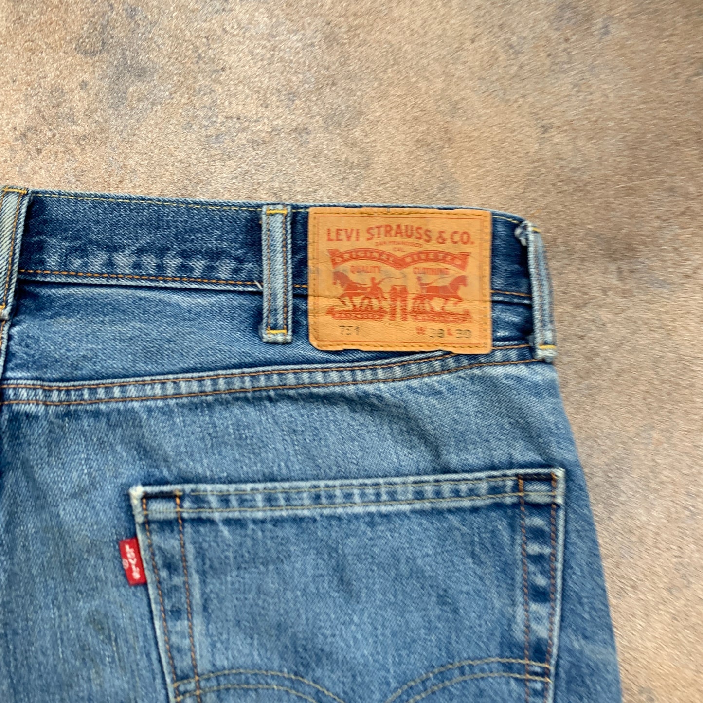 LEVI'S 751 Jeans W38 L24 Mens Regular Fit Straight Blue