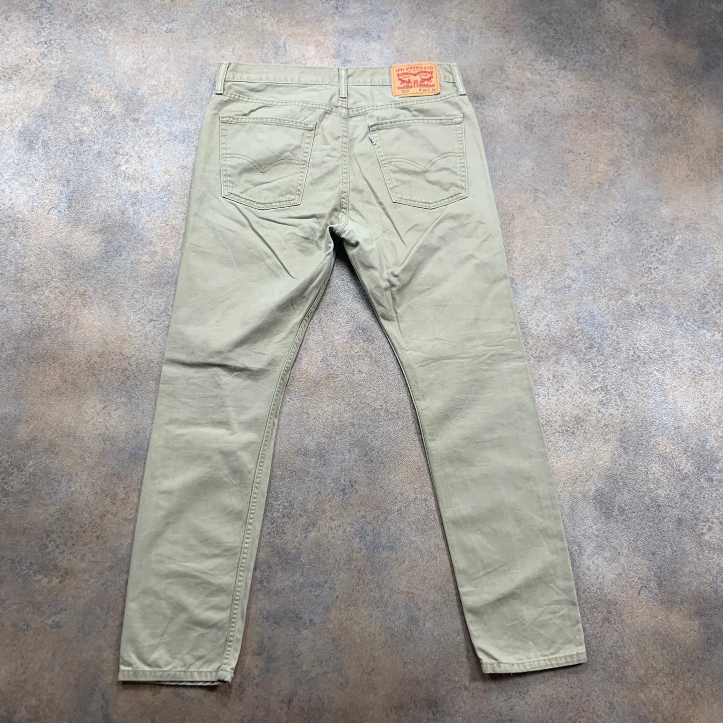 LEVI'S 510 Jeans W34 L29 Mens Skinny Fit Beige