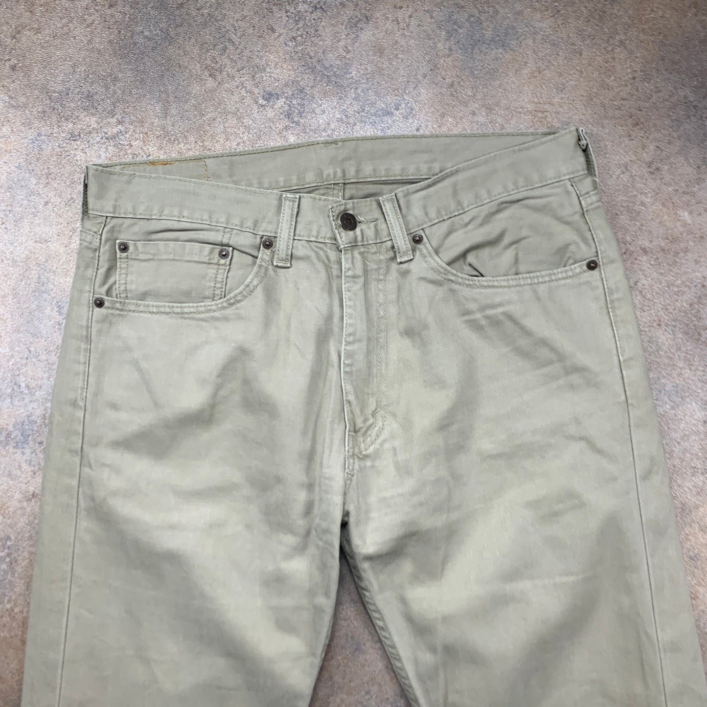 LEVI'S 505 Jeans W34 L34 Mens Regular Fit Straight Beige