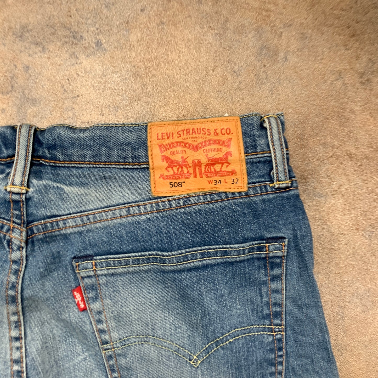LEVI'S 508 Jeans W34 L31 Mens Slim Fit Straight Blue