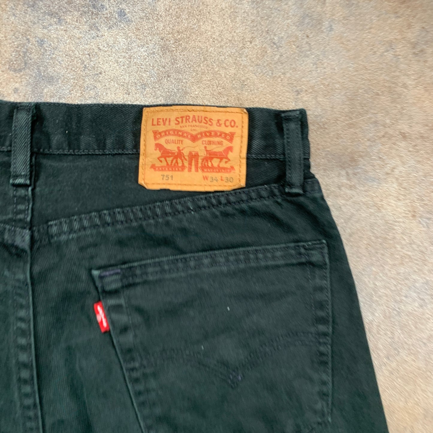 Vintage LEVI'S 751 Jeans W34 L30 Mens Regular Fit Straight Black