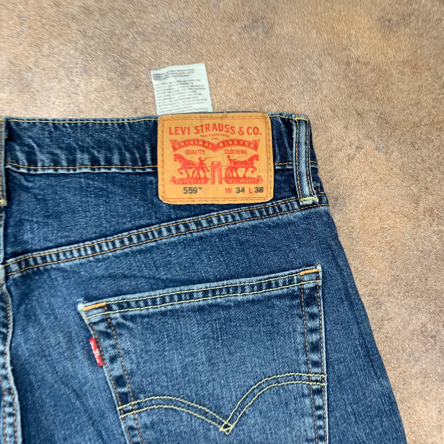 LEVI'S 559 Jeans W34 L37 Mens Regular Fit Straight Blue