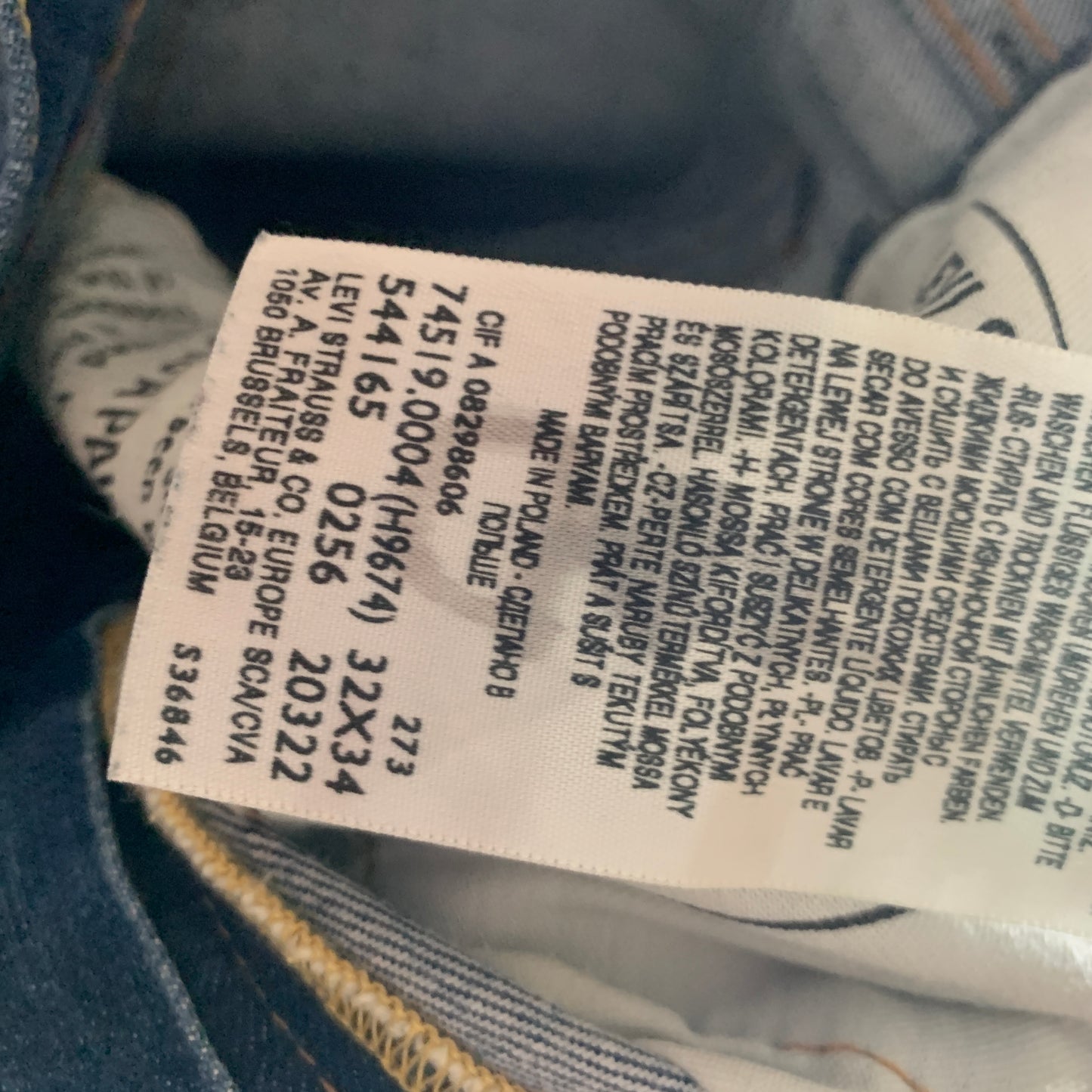 Vintage LEVI'S 519 Jeans W32 L34 Mens Skinny Fit Blue