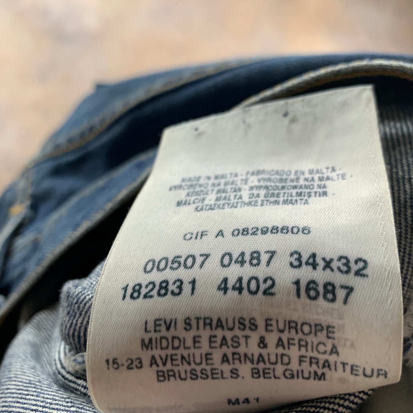 Vintage LEVI'S 507 Jeans W34 L32 Mens Bootcut Fit Blue