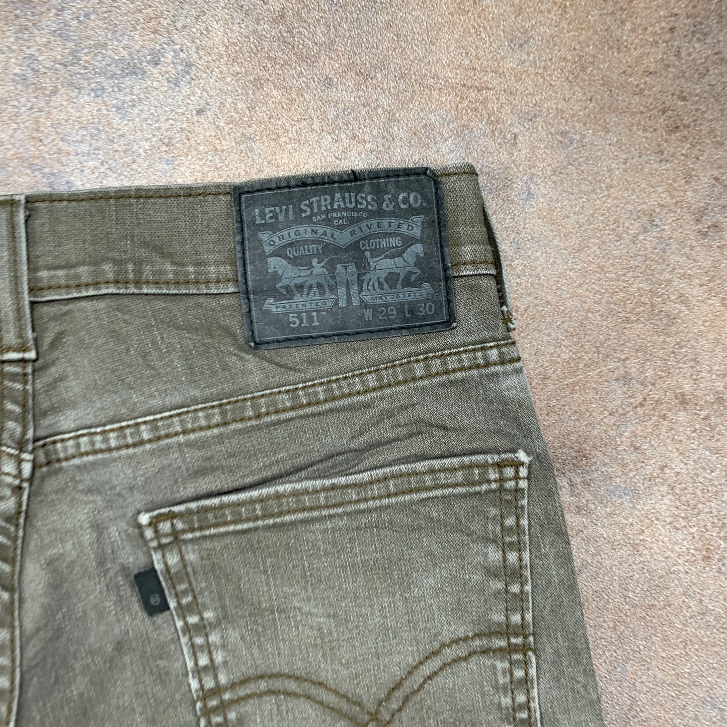 LEVI'S 511 Jeans W29 L29 Mens Slim Fit Green