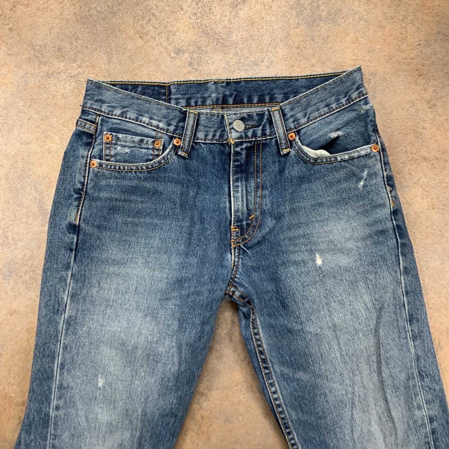 LEVI'S 511 Jeans W30 L31 Mens Slim Fit Blue RIPPED