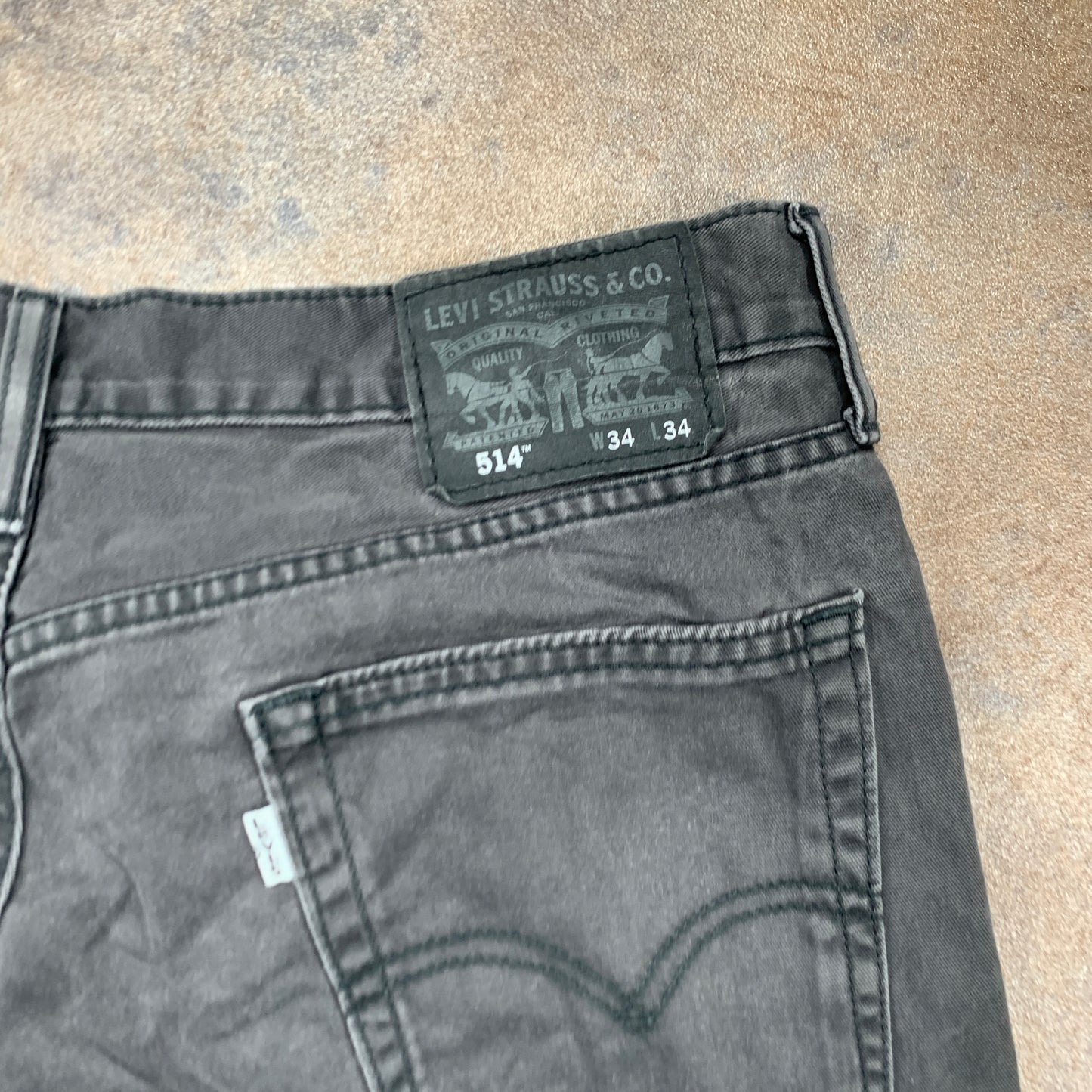 LEVI'S 514 Jeans W34 L34 Mens Regular Fit Straight Grey