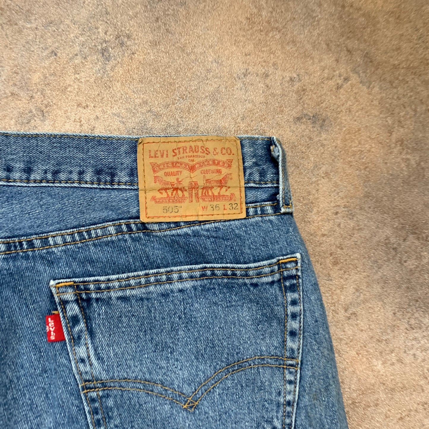 LEVI'S 505 Jeans W36 L32 Mens Regular Fit Straight Blue