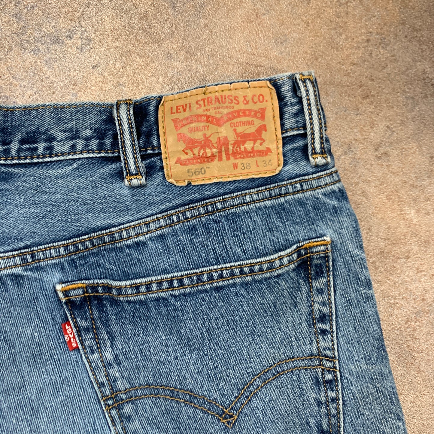 LEVI'S 560 Jeans W38 L34 Mens Relaxed Fit Tapered Blue 90s