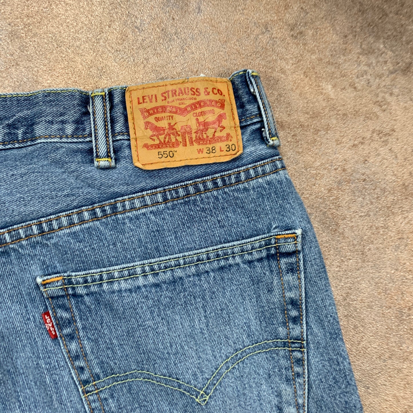 LEVI'S 550 Jeans W38 L30 Mens Relaxed Fit Straight Blue