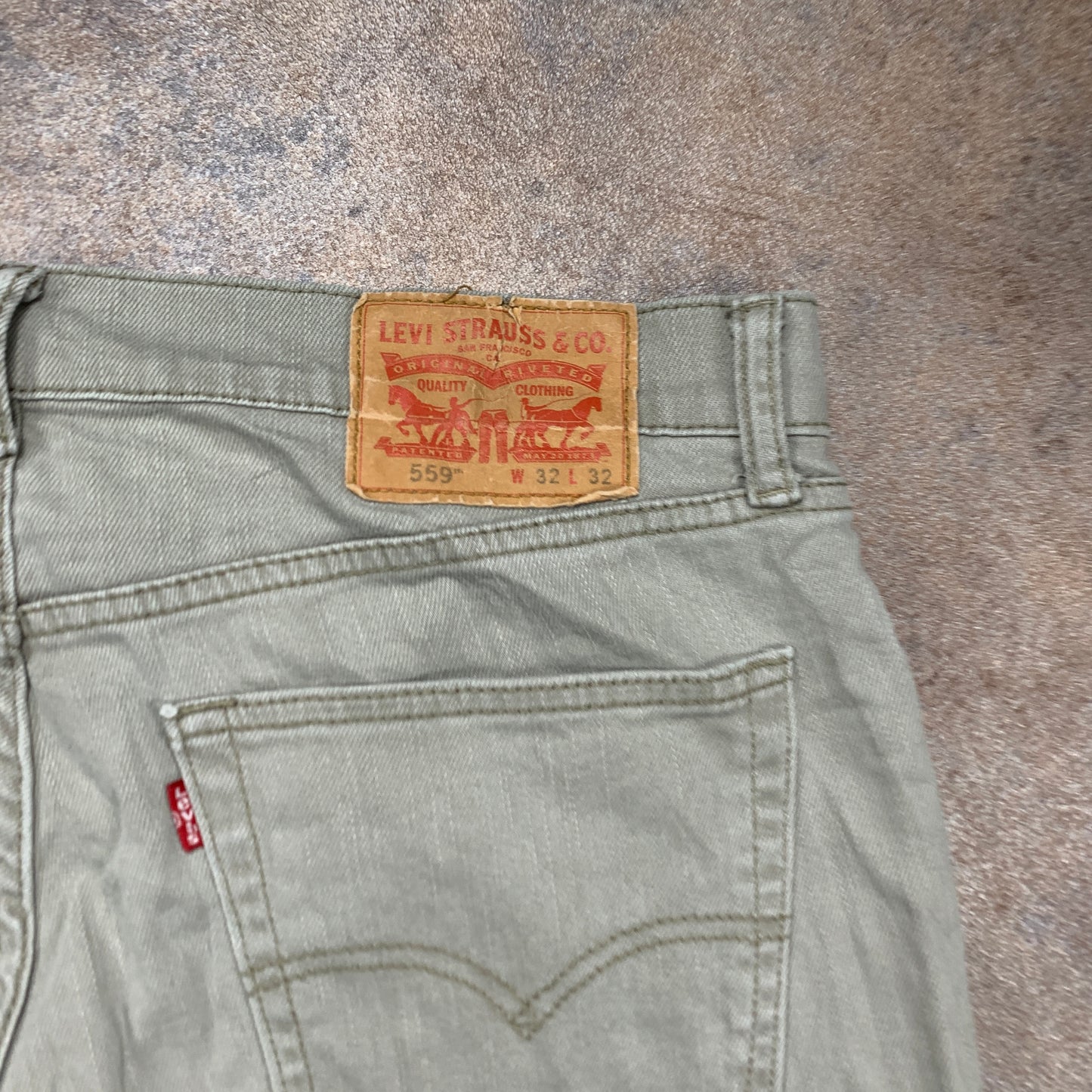 LEVI'S 559 Jeans W32 L31 Mens Regular Fit Straight Beige