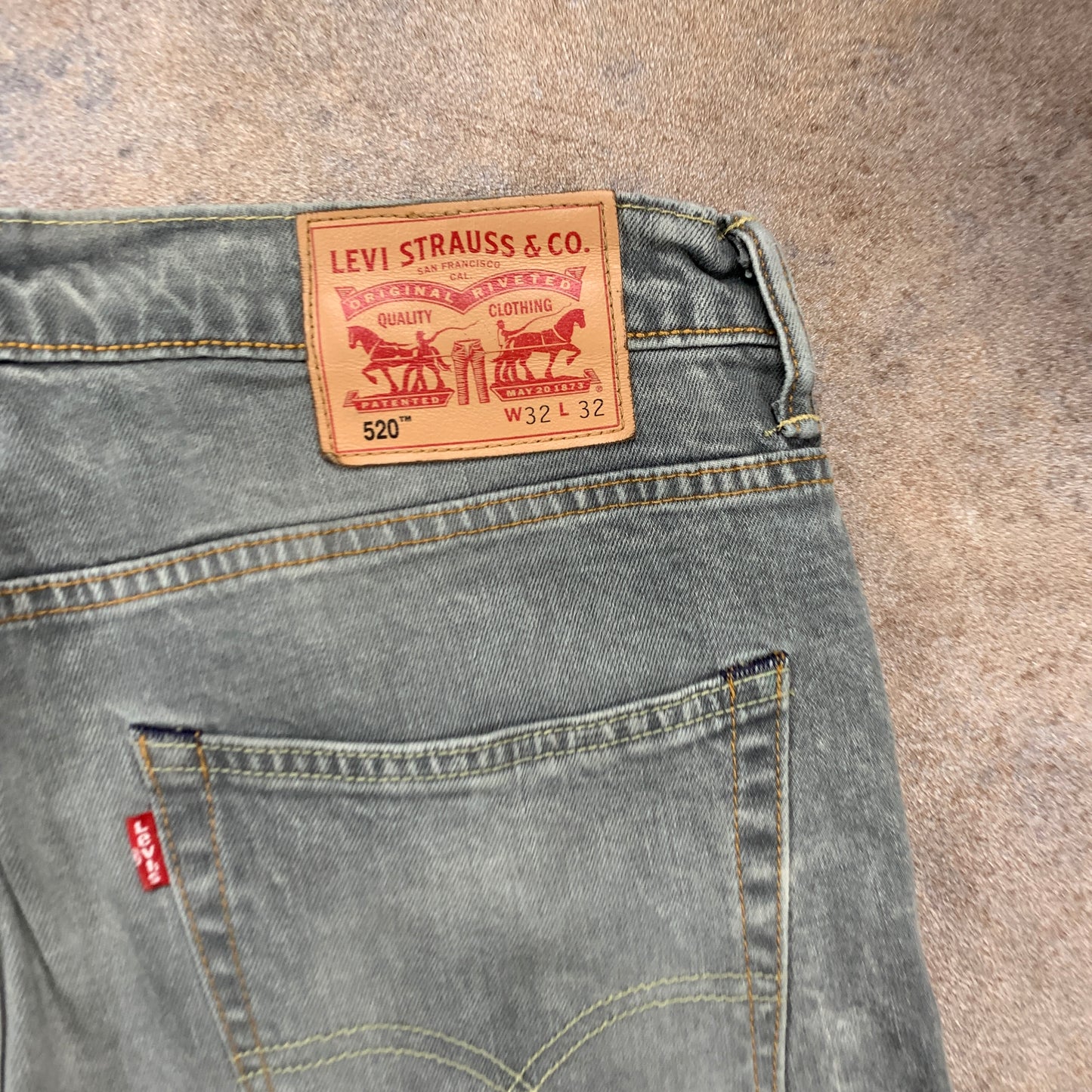 LEVI'S 520 Jeans W32 L30 Mens Skinny Fit Grey
