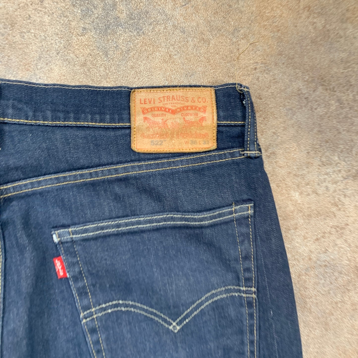 LEVI'S 522 Jeans W36 L30 Mens Slim Fit Tapered Blue