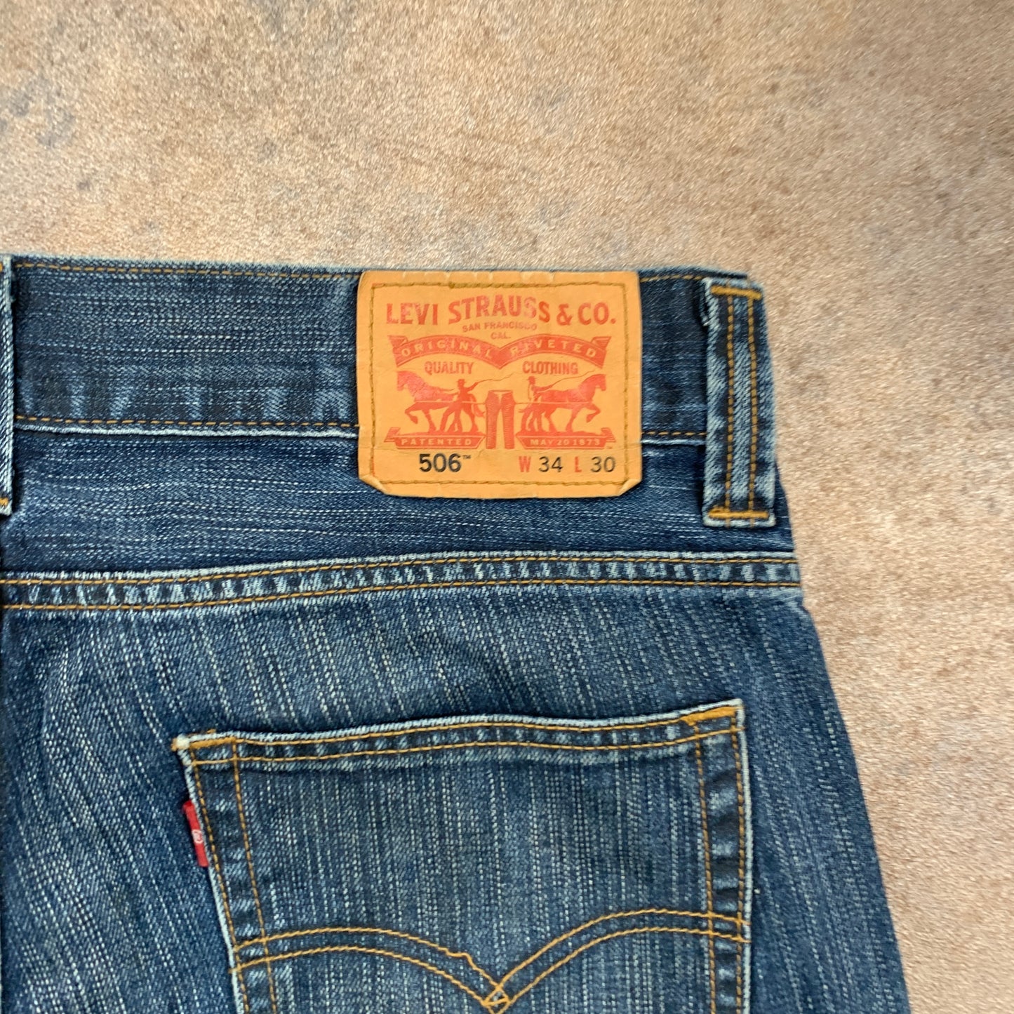 LEVI'S 506 Jeans W34 L28 Mens Regular Fit Straight Blue