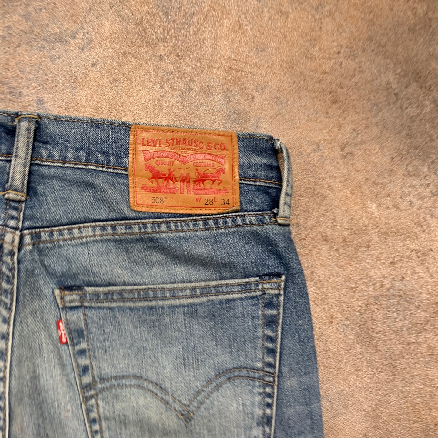 LEVI'S 508 Jeans W28 L27 Mens Slim Fit Straight Blue