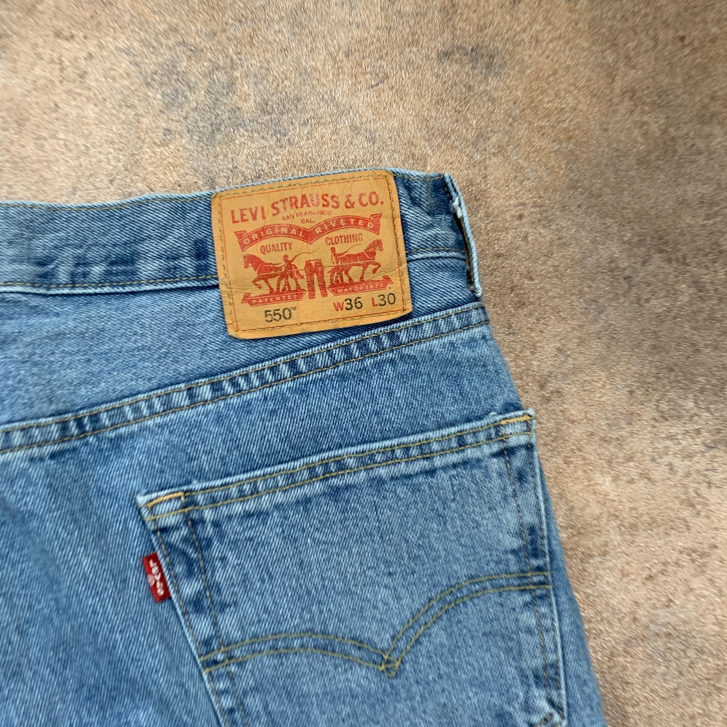 LEVI'S 550 Jeans W36 L30 Mens Relaxed Fit Straight Blue