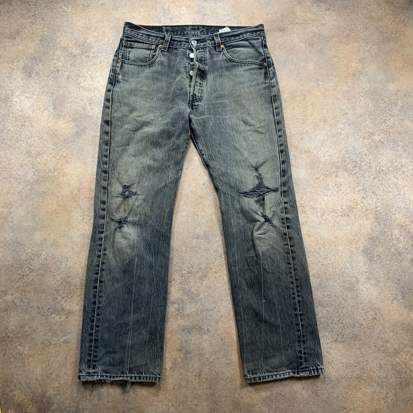 Vintage LEVI'S 501 Jeans W34 L30 Mens Regular Fit Straight Grey
