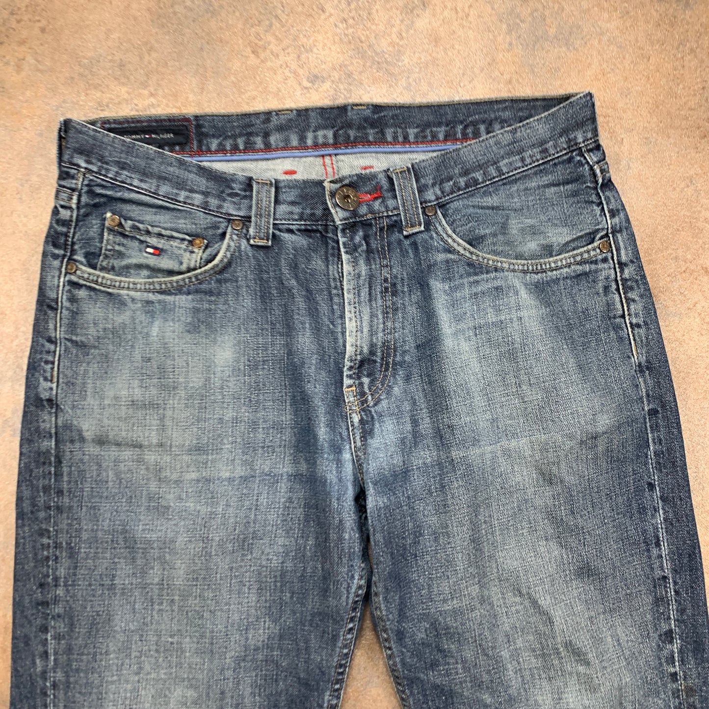 Tommy Hilfiger Jeans W33 L30 Mens Relaxed Fit Straight Blue