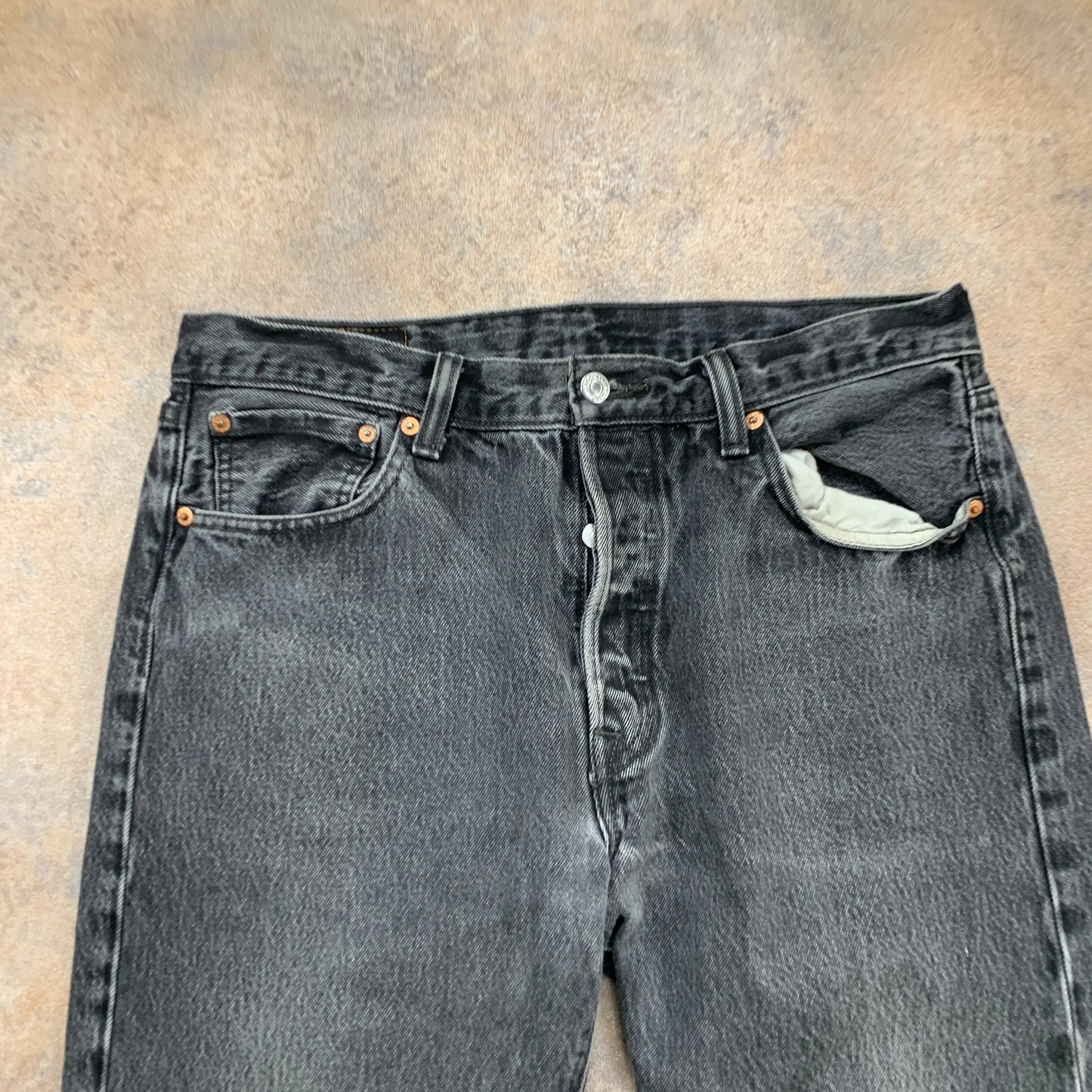 LEVI'S 501 Jeans W35 L31 Mens Regular Fit Straight Grey