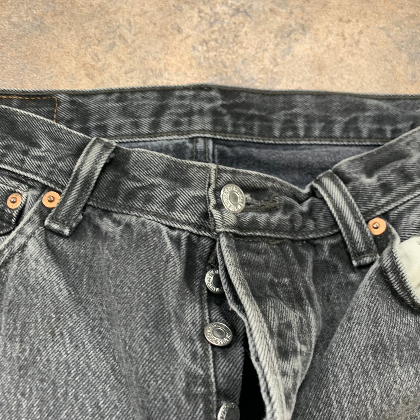 LEVI'S 501 Jeans W35 L31 Mens Regular Fit Straight Grey